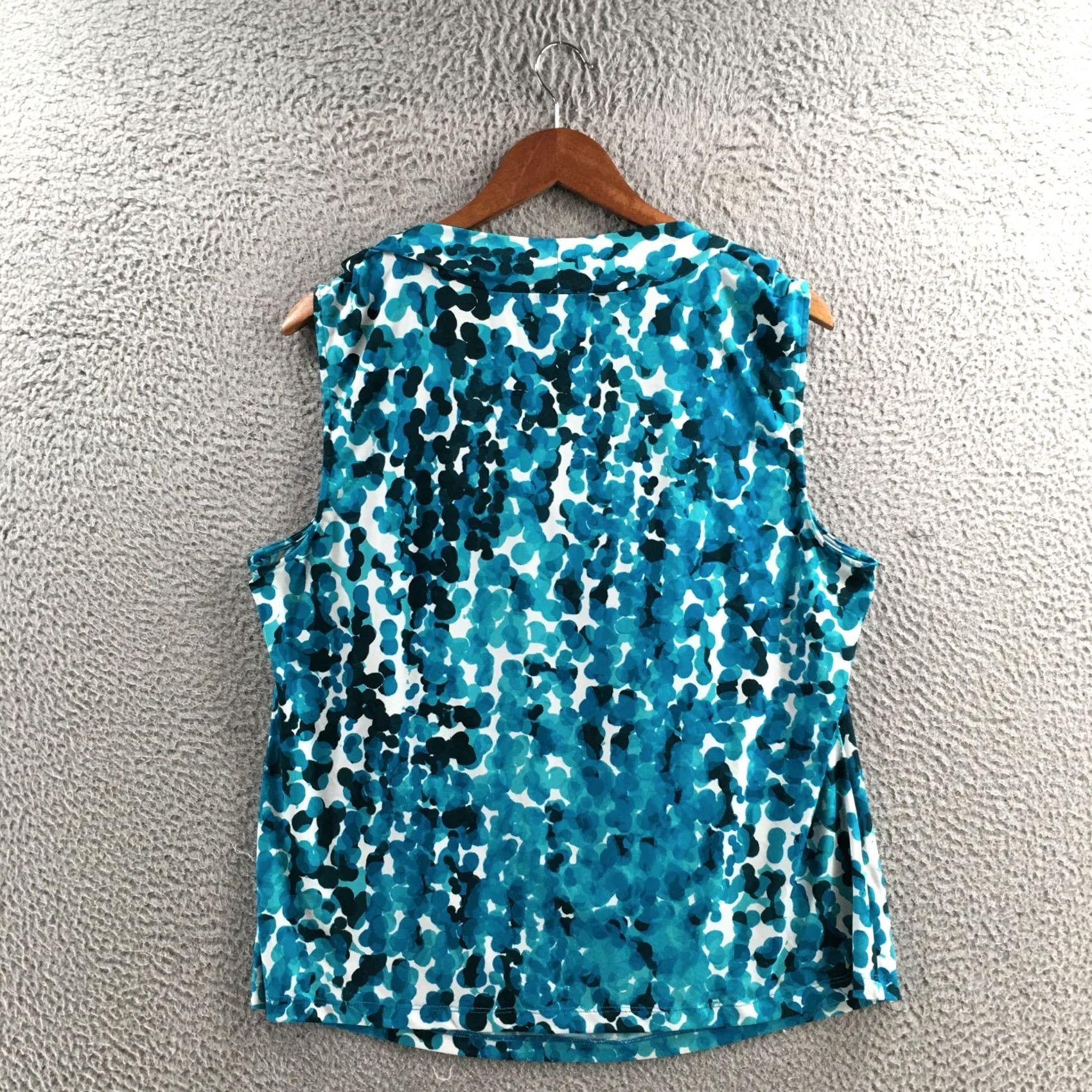 Calvin Klein Calvin Klein Blouse Womens 1X Blue Abstract Sleeveless Cowl Neck Stretch Top Size XL / US 12-14 / IT 48-50 - 7 Thumbnail