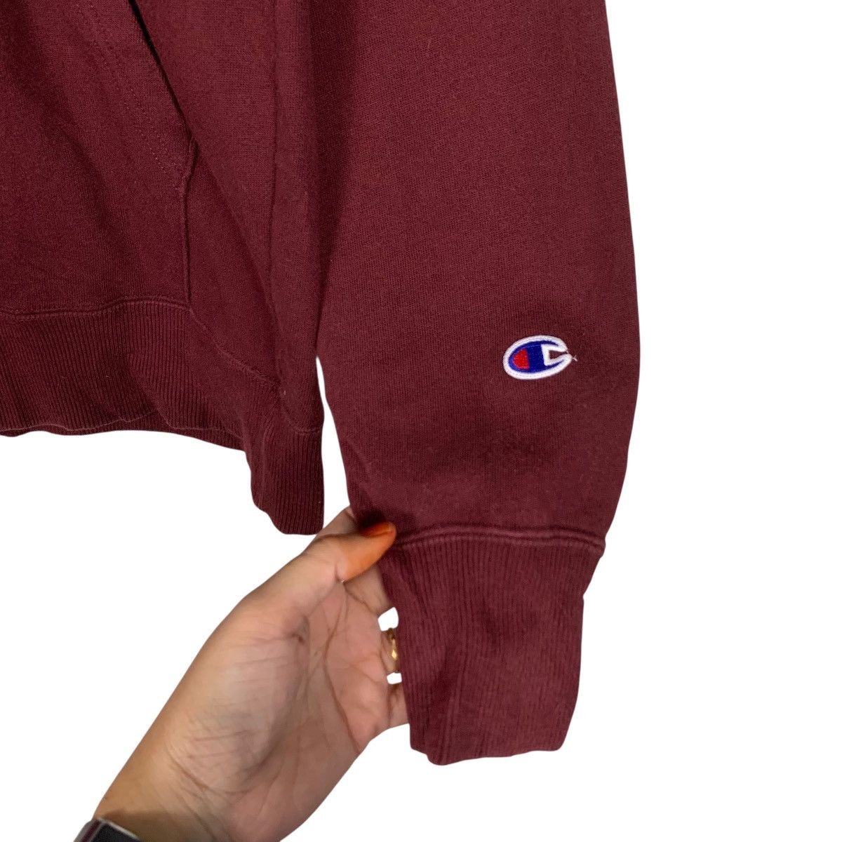 Champion CHAMPION Maroon Pullover Hoodie Sweatshirt #3614-C165 Size XL / US 12-14 / IT 48-50 - 7 Thumbnail