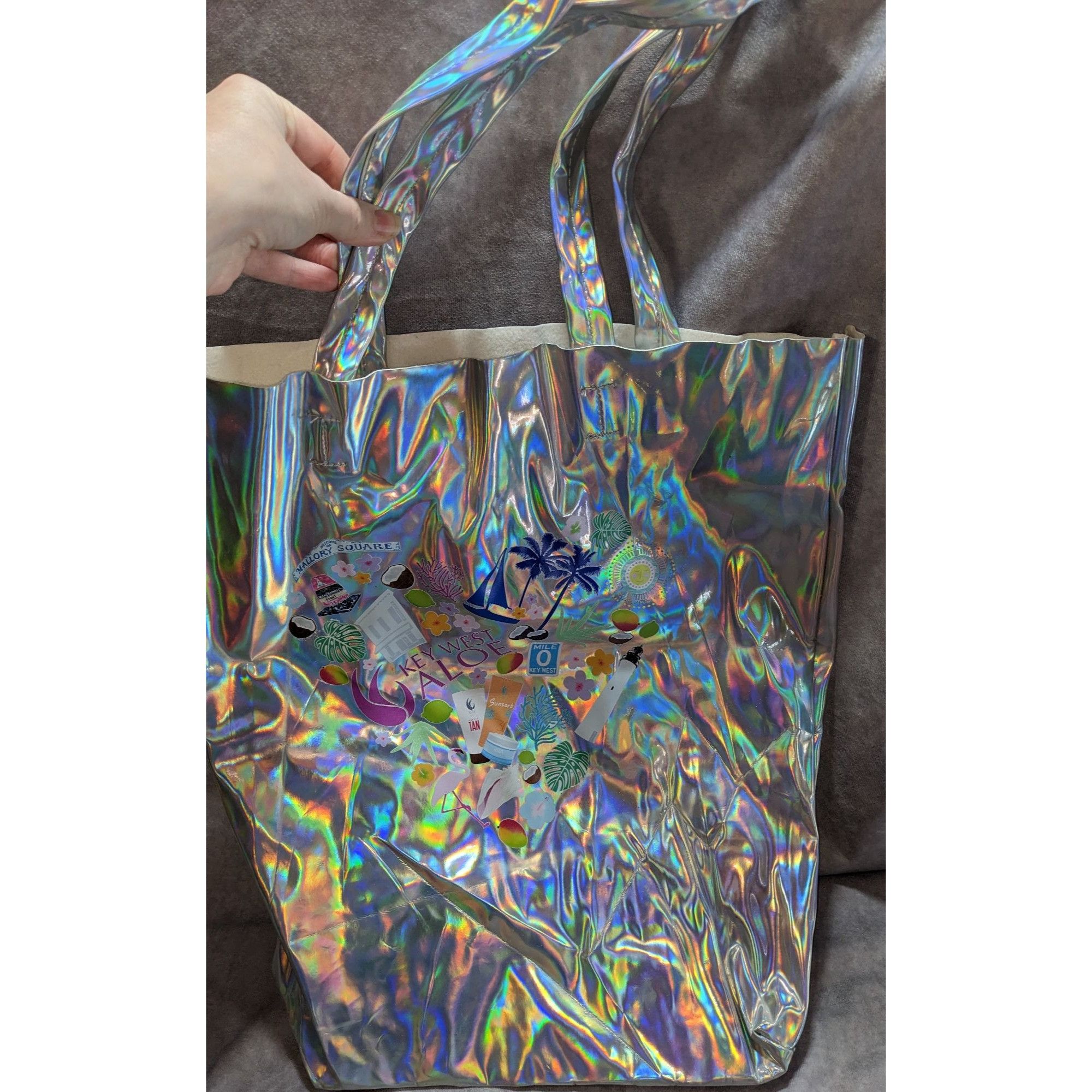 Other Key West Aloe Holographic Florida-Themed Tote Bag Size ONE SIZE - 7 Thumbnail
