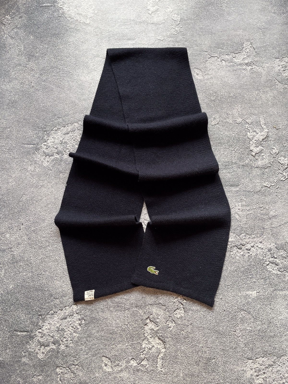 Japanese Brand × Lacoste Lacoste Scarves Wool 90s Scarf Navy Designer Size ONE SIZE - 2 Thumbnail