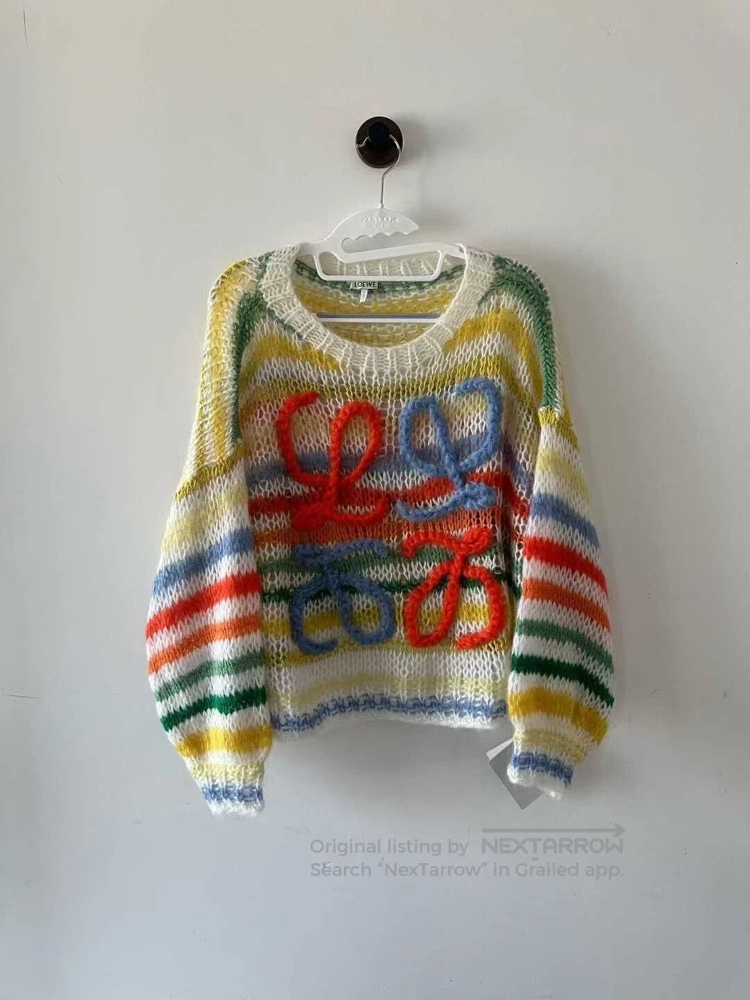 loewe colorful striped mohair sweater.