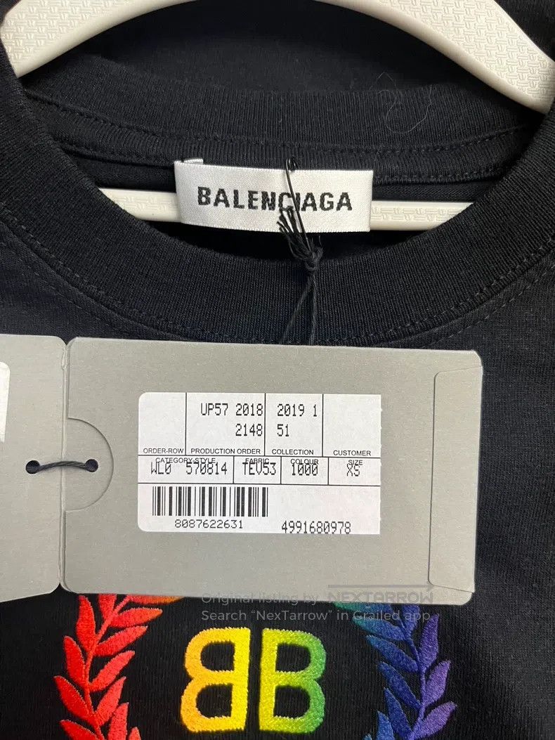 Balenciaga Balenciaga Rainbow Gradient Logo Round Neck Short Sleeve Size XS / US 0-2 / IT 36-38 - 3 Thumbnail