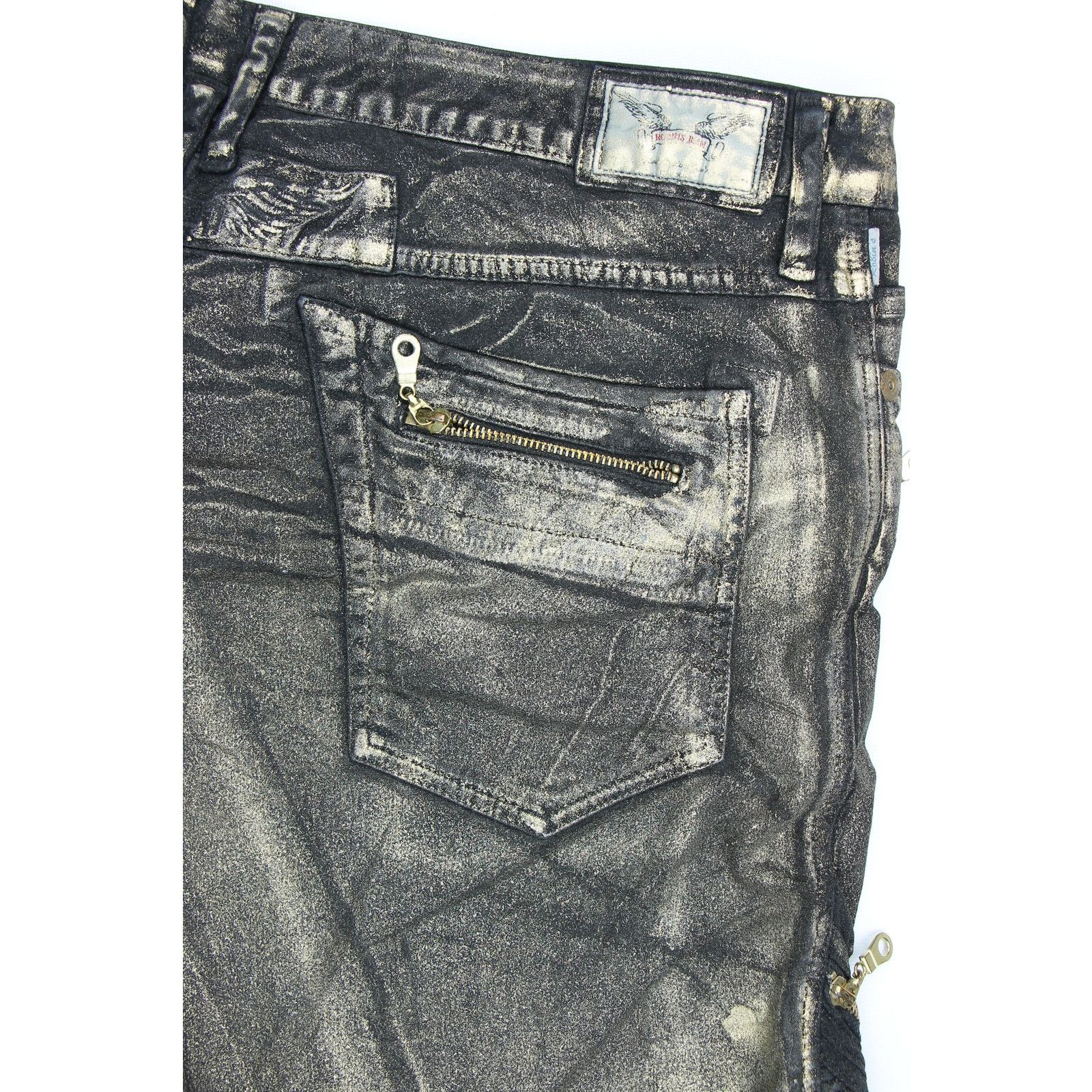 Robins Jeans Robin's Jeans The Show Gold Metallic Biker Motorcycle Pants Size US 41 - 7 Thumbnail