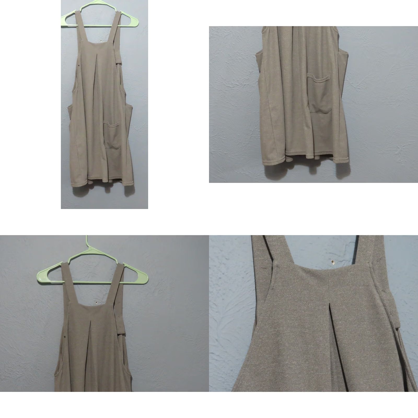 Vintage Halara Overalls Waffle Casual Adjustable Strap Button Multiple Pockets Gray L Women Bohemian One-Piece Sleeveless Wide-Leg Size 36" / US 14 / IT 50 - 8 Thumbnail