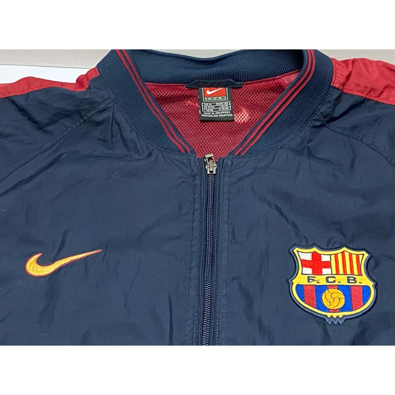 Nike Vtg Barcelona Training Top Jacket Raincoat 1990's Nike Sz XL Size US XL / EU 56 / 4 - 2 Thumbnail