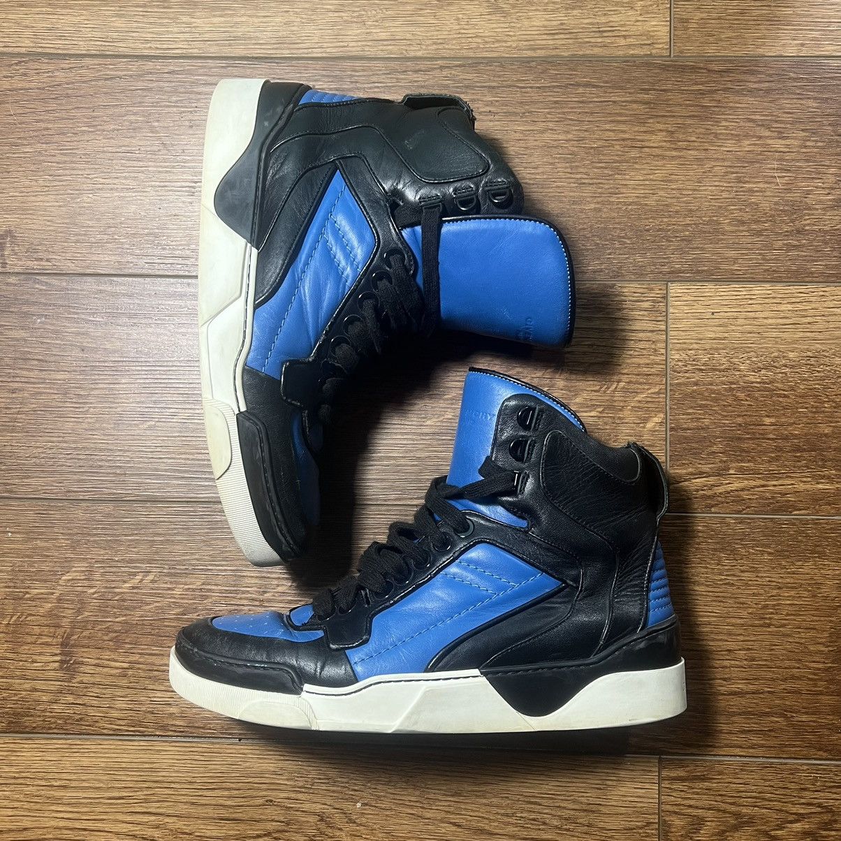 Givenchy 2014 Givenchy Blue & Black Hi-Top Sneakers Size US 10.5 / EU 43-44 - 1 Thumbnail