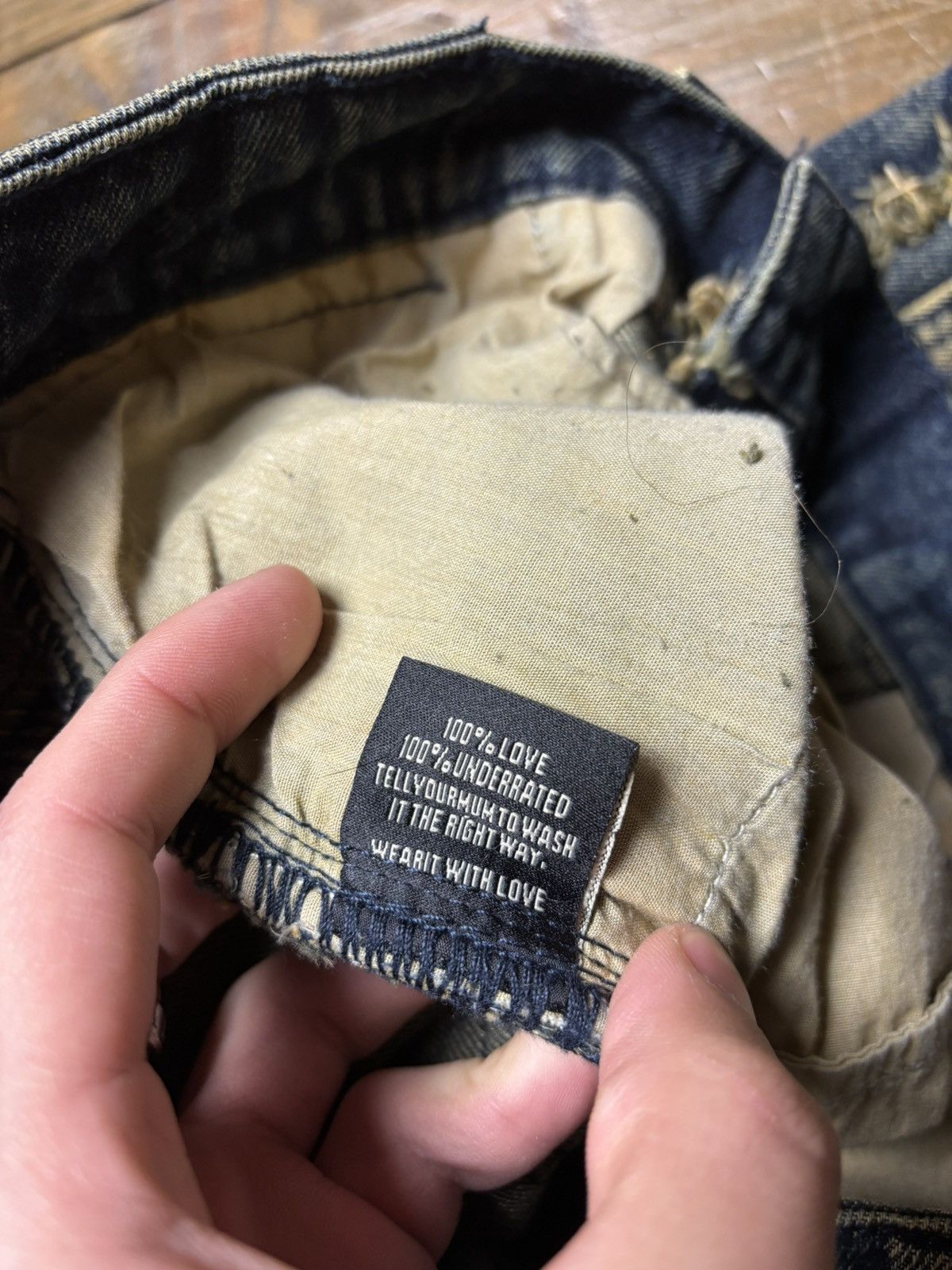 No Faith Studios No Faith Studios Green/Blue Flared Denim Size US 34 / EU 50 - 6 Thumbnail