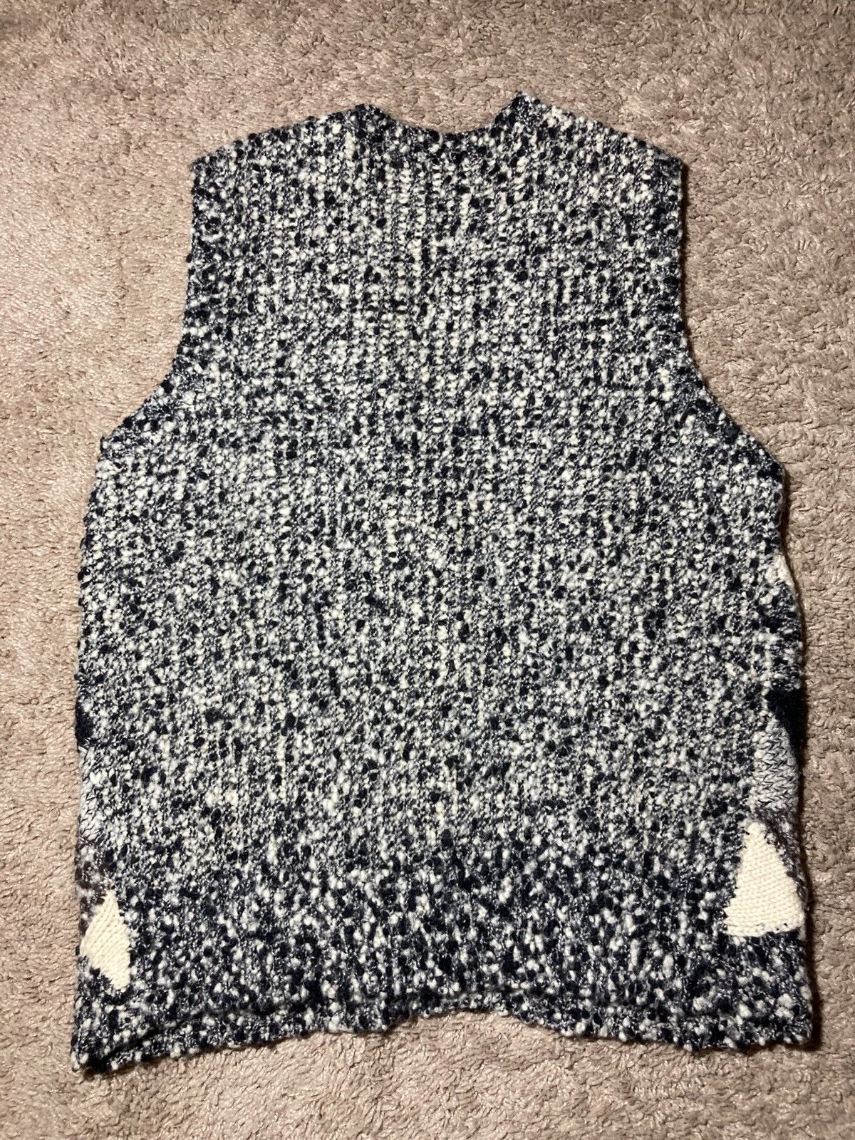 Yoshiyuki Konishi 90s Ficce Uomo Carpet Vest Shaggy Checker Sweater Hand Knit Size US M / EU 48-50 / 2 - 7 Thumbnail