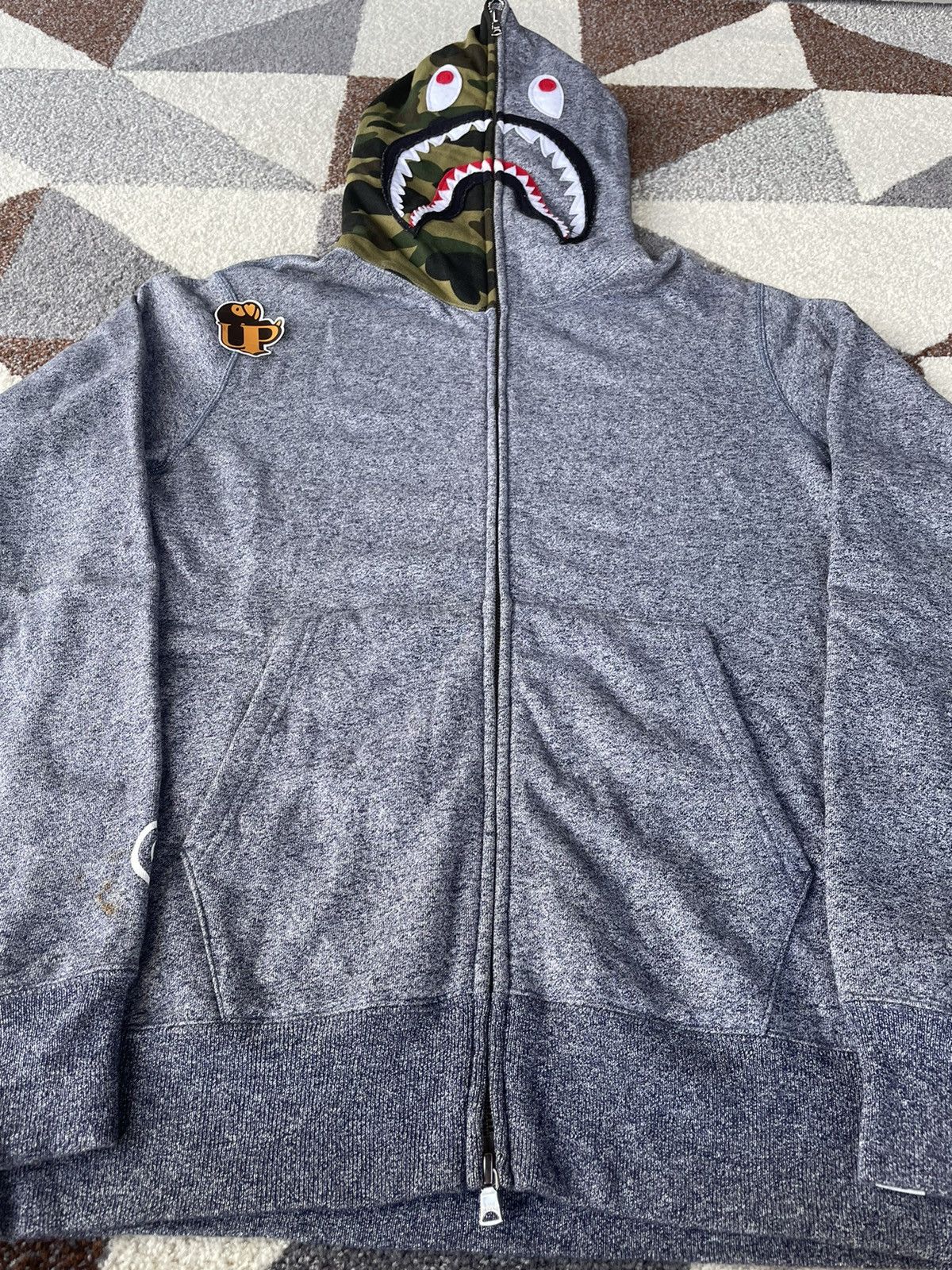 Bape Bape Half Camo Shark Fullzip Hoodie Size US L / EU 52-54 / 3 - 3 Thumbnail