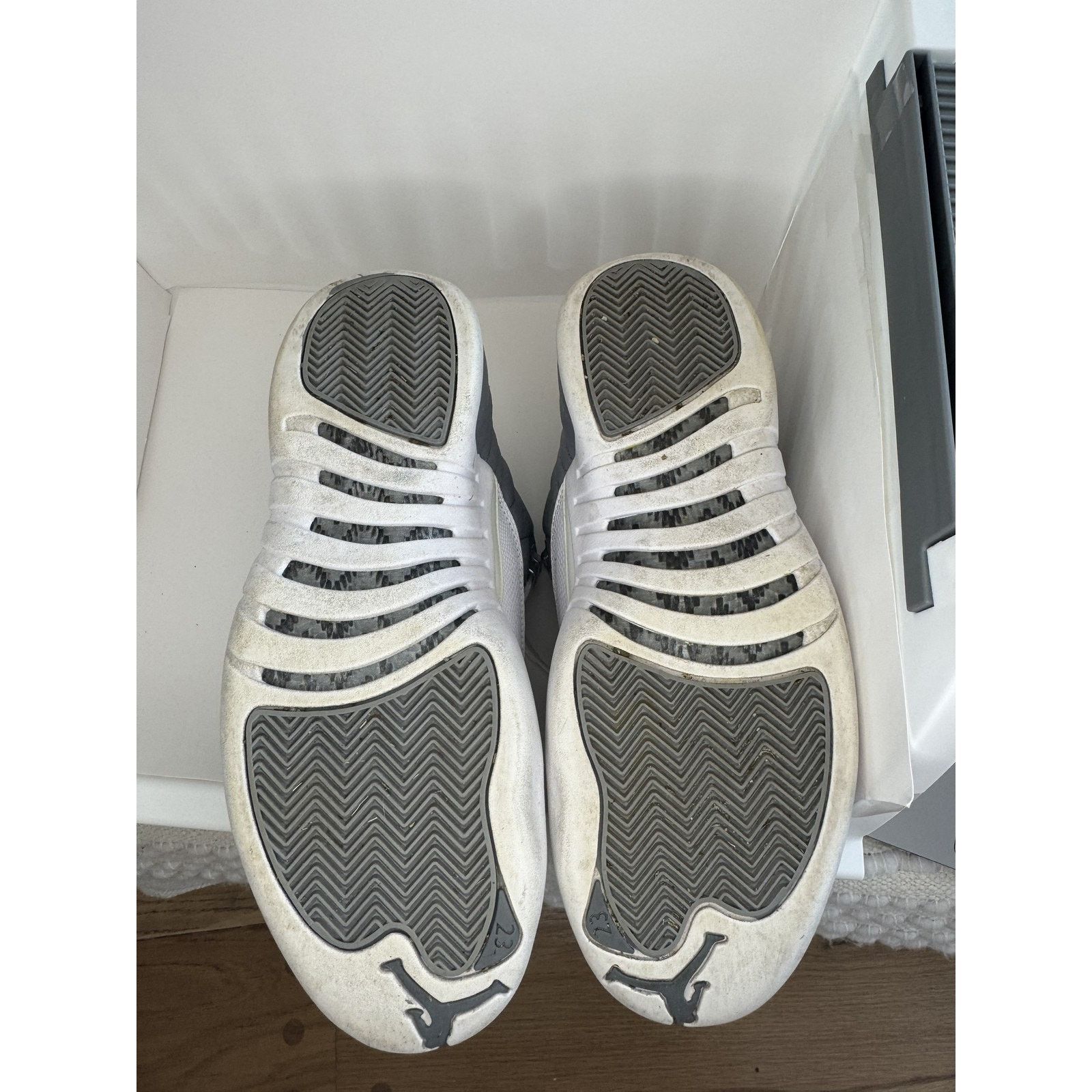 Jordan Brand Air Jordan 12 Retro Shoes Mens Stealth Cool Grey OG Box Size US 9.5 / EU 42-43 - 4 Thumbnail