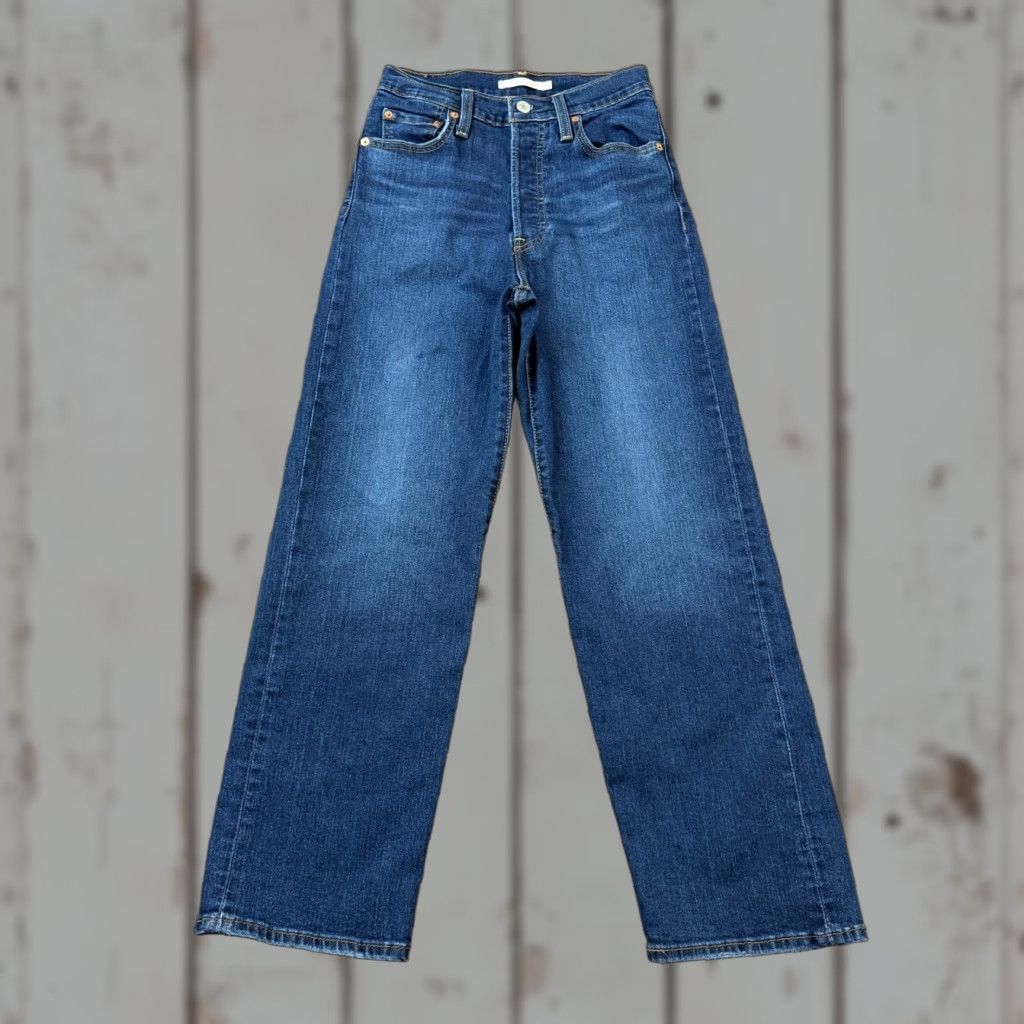 Levi's Levis Jeans Women 26 Ribcage Straight Ankle High Button Fly Stretch Denim 23x27 Size 26" / US 2 / IT 38 - 1 Thumbnail