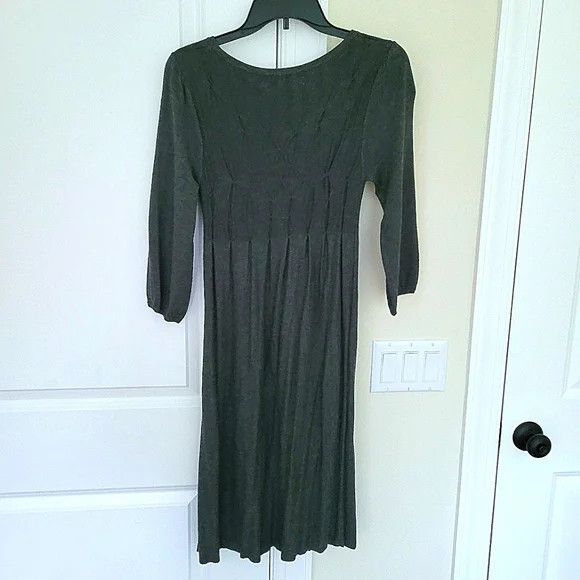 Max Mara Studio M Pleated Long Slv Sweater Dress Cozy Fall Winter Size S / US 4 / IT 40 - 5 Thumbnail