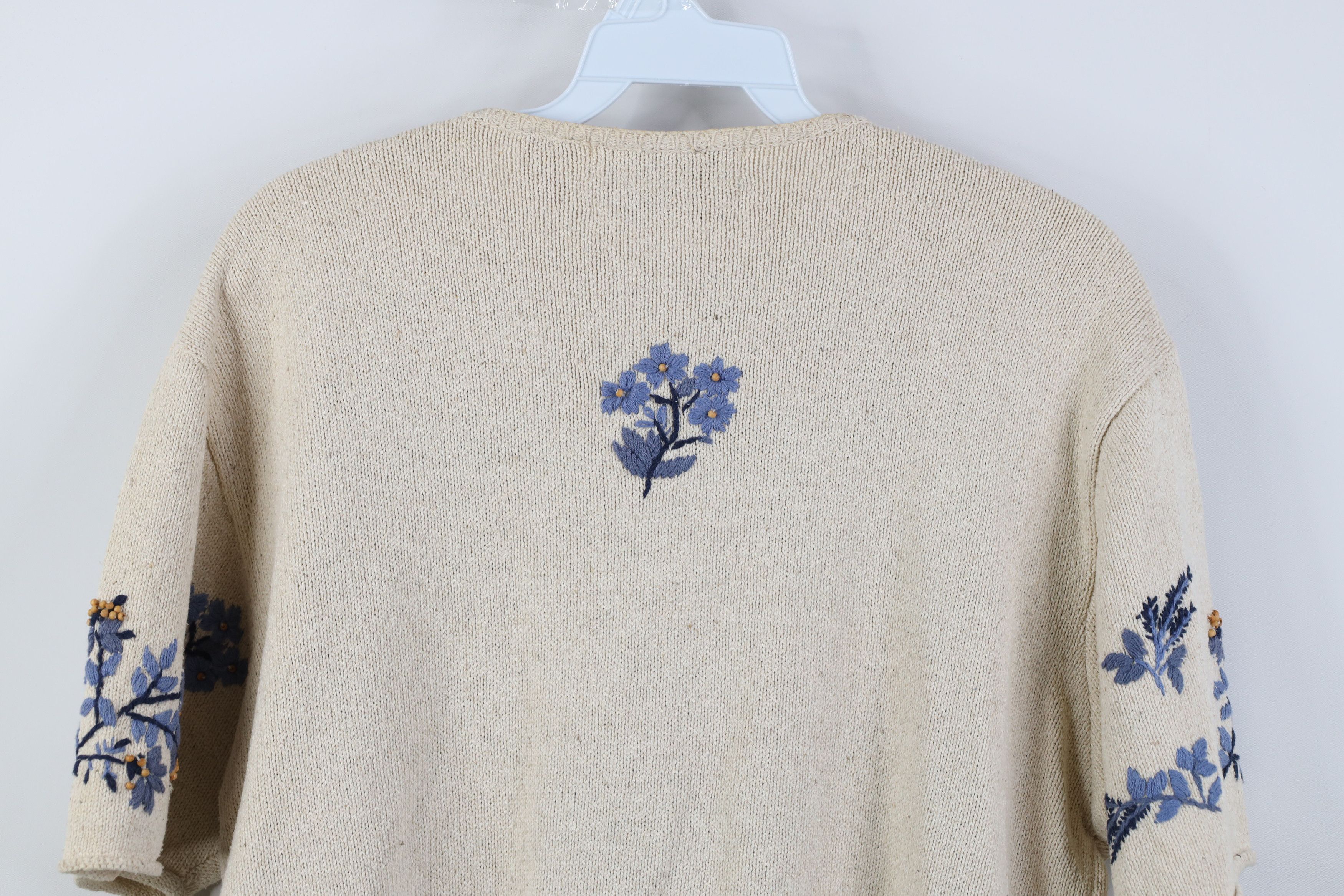 Vintage Vintage 90s Streetwear Flower Silk Blend Knit Sweater Size L / US 10 / IT 46 - 14 Thumbnail