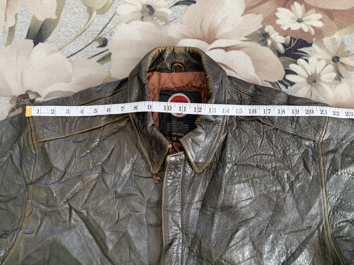 Leather Vtg Lucky Strike Embossed Logo Leather Jacket Size US L / EU 52-54 / 3 - 13 Thumbnail