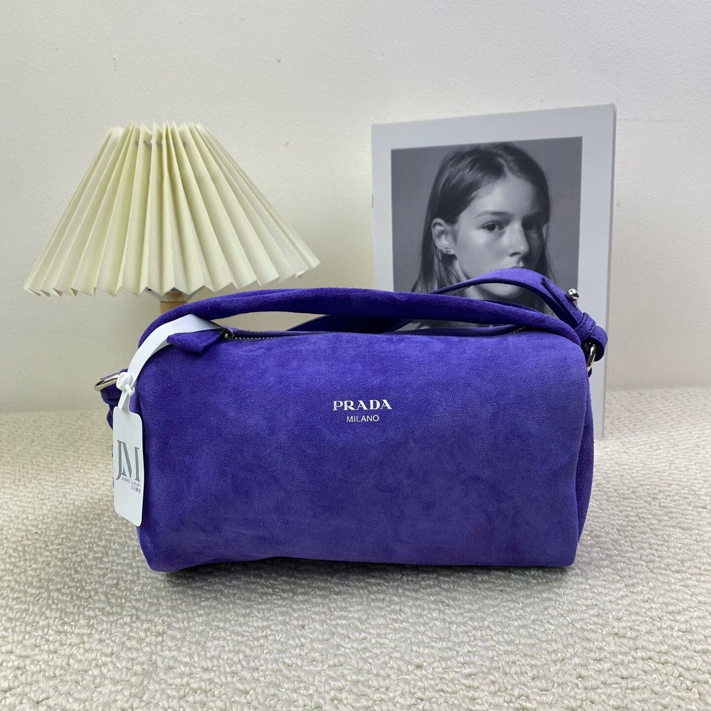 Prada Prada Suede Shoulder Bag OS Women Size ONE SIZE - 1 Thumbnail
