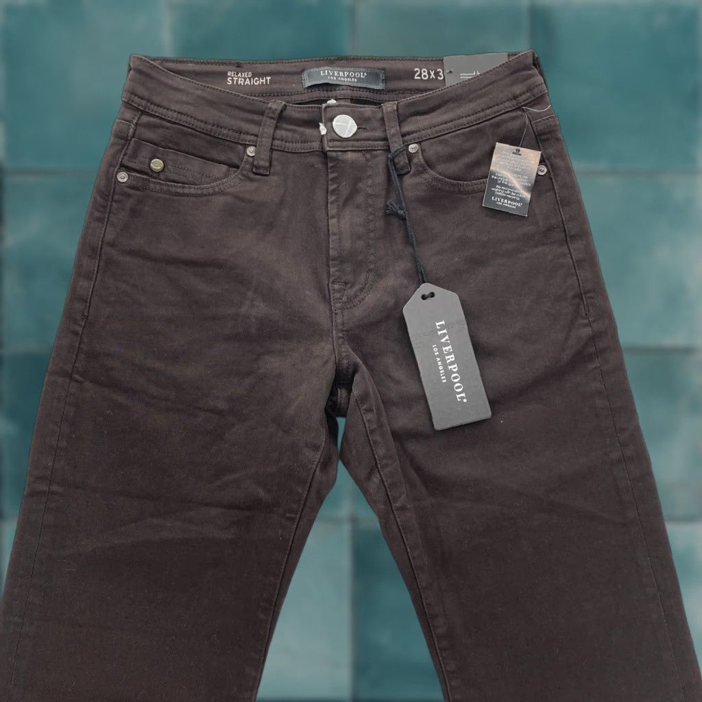 Vintage Liverpool Jeans Relaxed Straight 5 Pocket Pants Mens 28x30 Brown Stretch Casual NWT Size US 28 / EU 44 - 1 Thumbnail