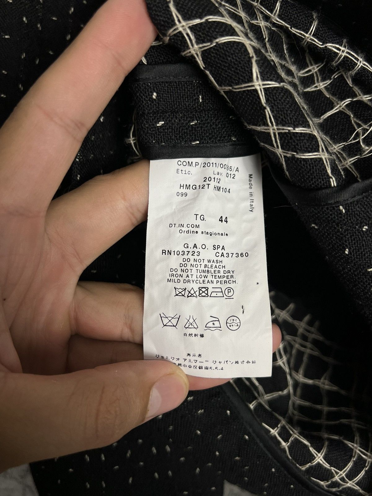 Armani × Armani Collezioni × Vintage Armani Collezioni Jacket Black Wool Cropped Blazer Size 44 Size M / US 6-8 / IT 42-44 - 6 Thumbnail