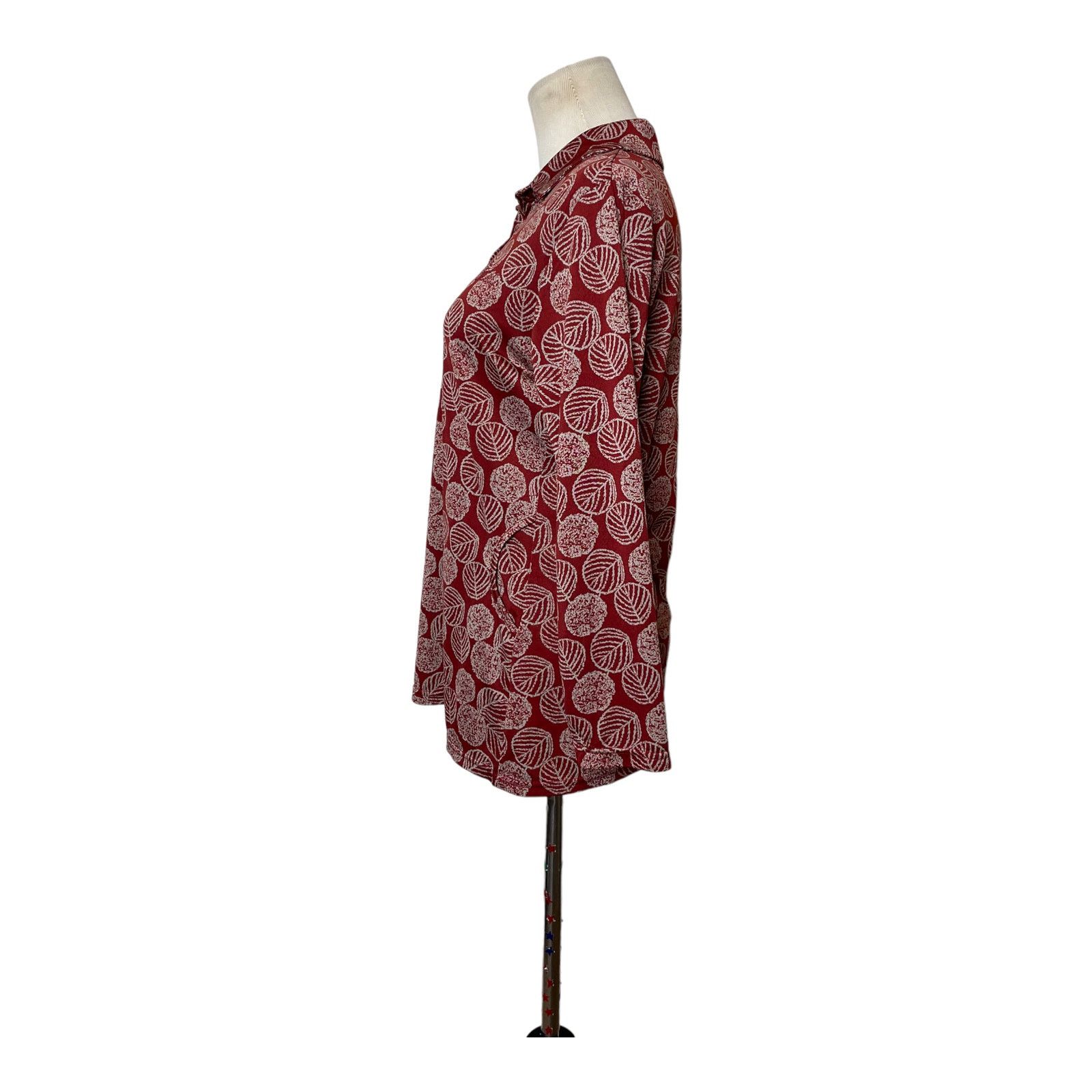 Vintage Vintage 3/4 sleeves leaves print red blouse size XL Size XL / US 12-14 / IT 48-50 - 7 Thumbnail