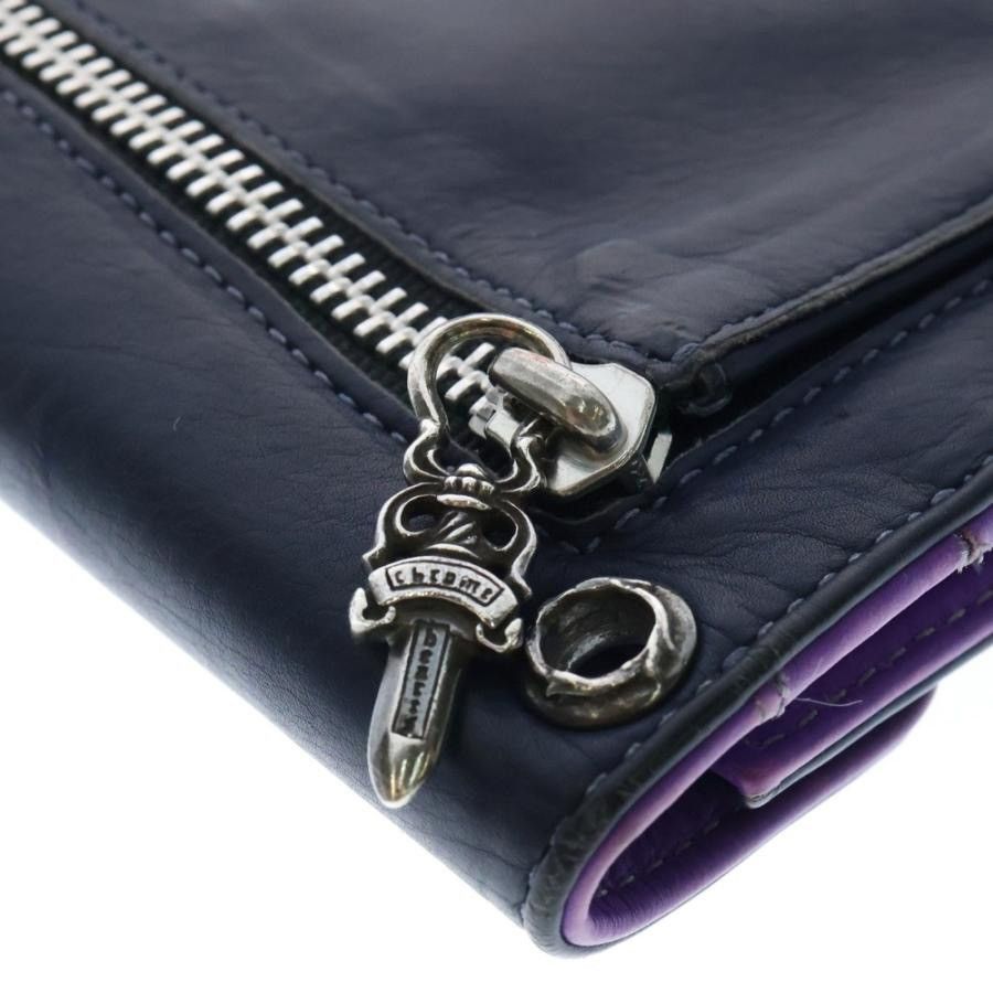 Chrome Hearts Chrome Hearts WAVE CROSS BALL Purple Leather Wallet Size ONE SIZE - 6 Thumbnail