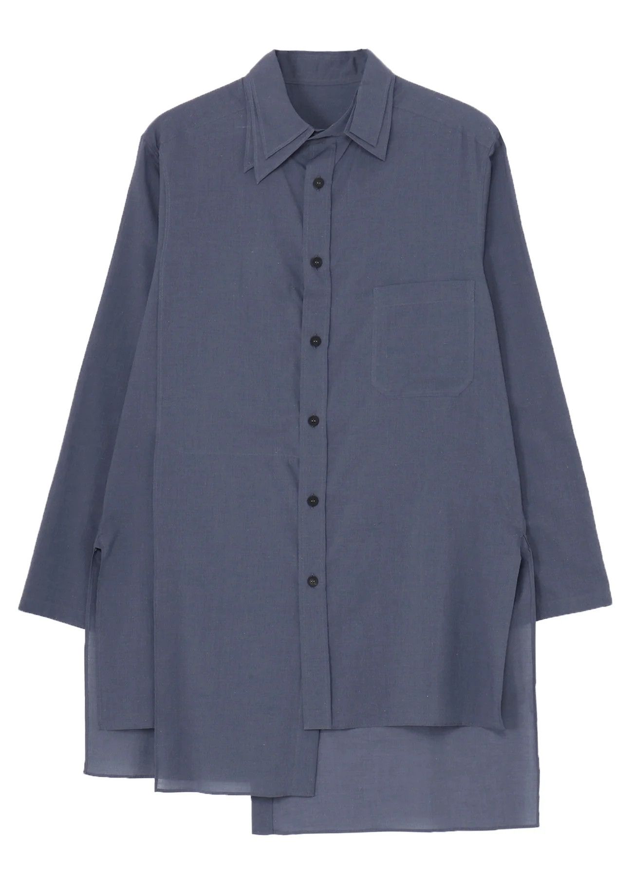 Yohji Yamamoto Yohji Yamamoto Pour Homme - DOUBLE LAYER ASYMMETRY BLOUSE Size US L / EU 52-54 / 3 - 1 Thumbnail