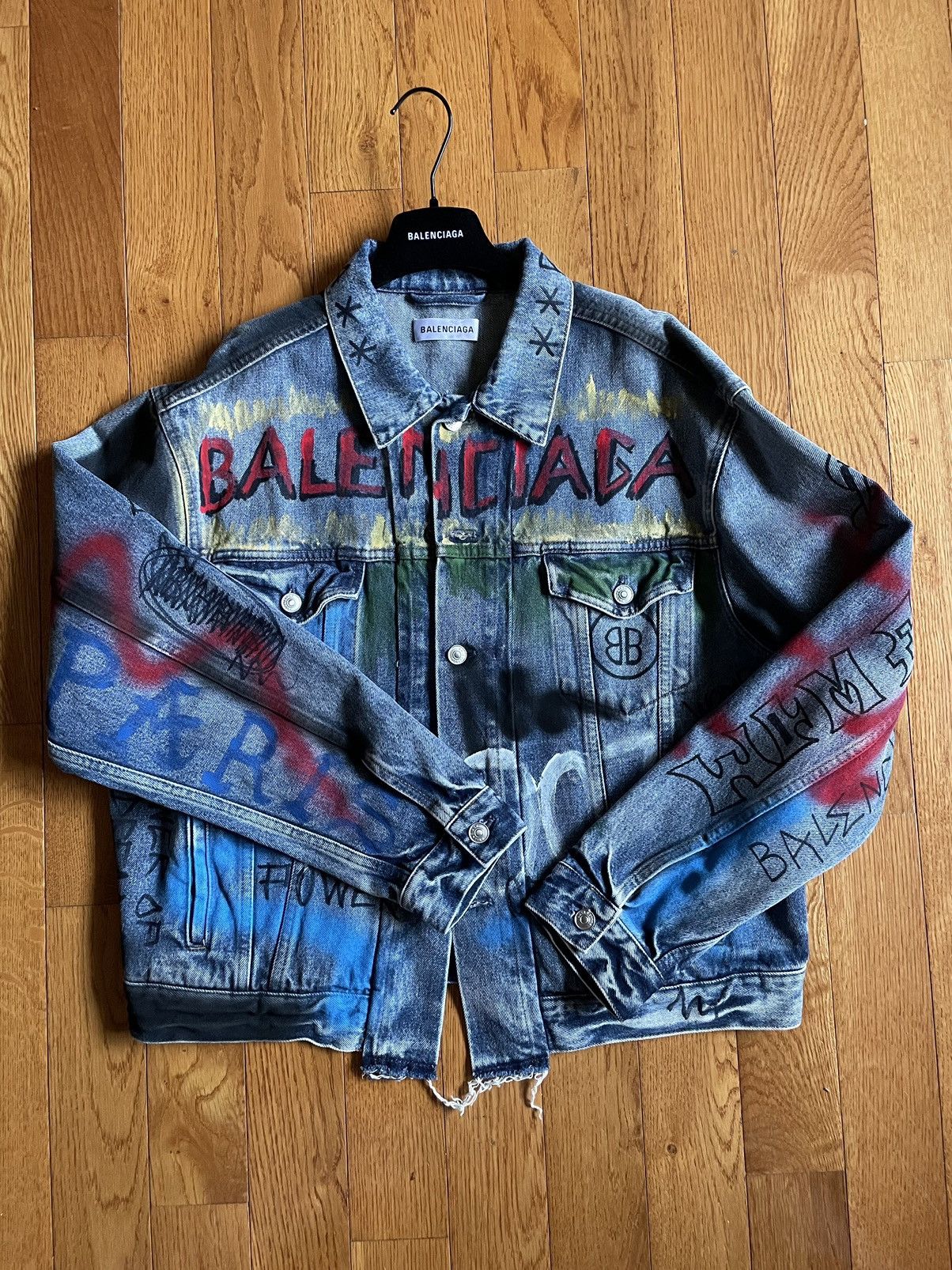 Balenciaga BALENCIAGA GRAFFITI DENIM JACKET | Grailed