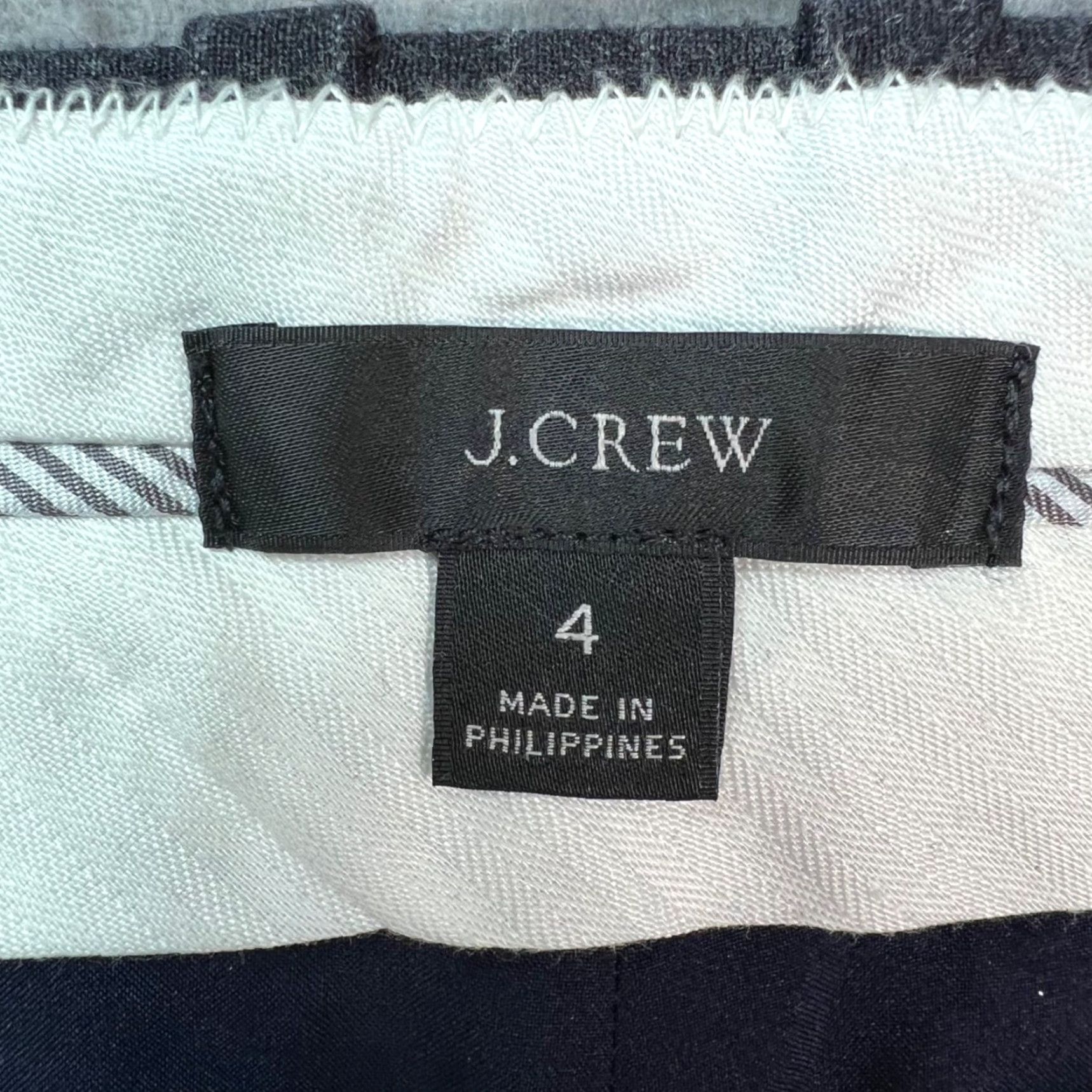 J.Crew J. Crew Womens 4 Charcoal Pinstripe Wool Dress Pants Trousers Wide-Leg Pants Casual/Formal Size 27" / US 4 / IT 40 - 3 Thumbnail