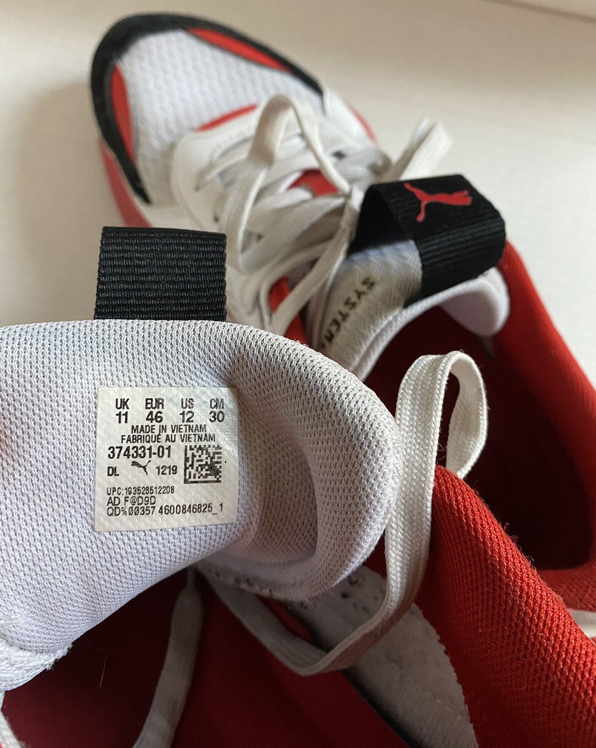 Puma RS-X cyber ‘white high risk red’ puma runners 12 Size US 12 / EU 45 - 12 Thumbnail