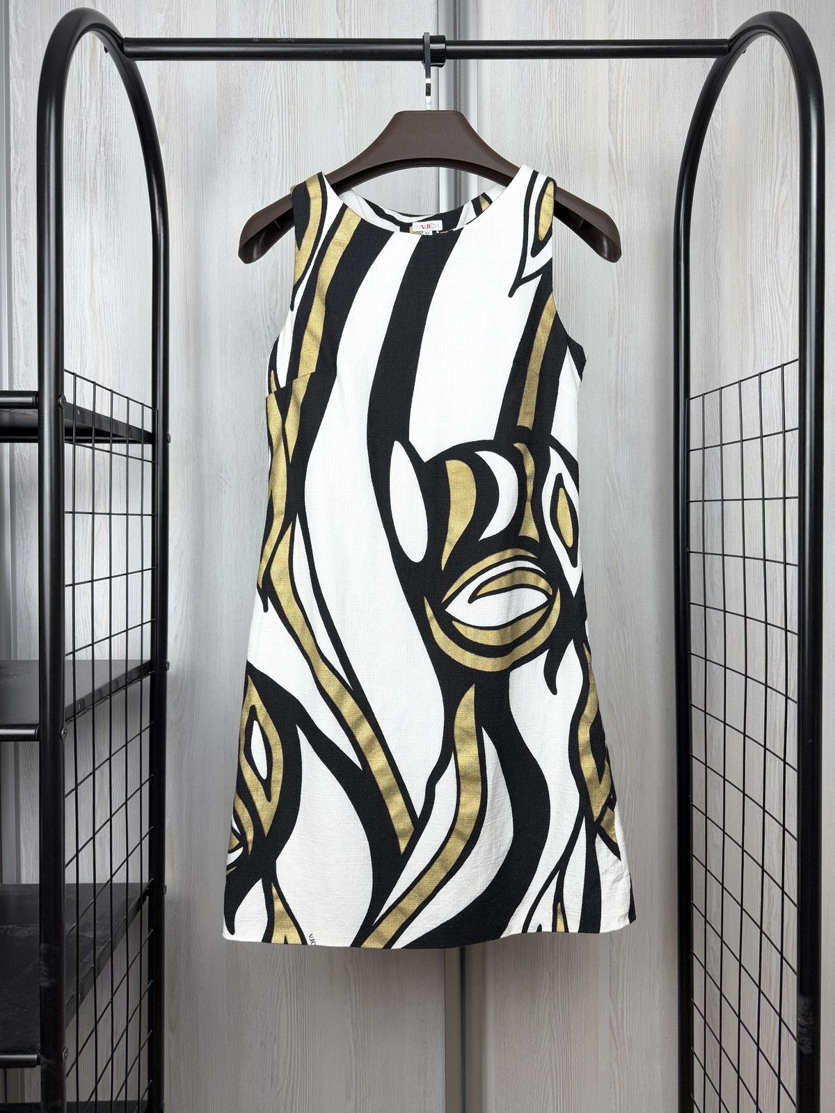 Versace Jeans Couture Versace Jeans Couture white abstract print knee length dres Size S / US 4 / IT 40 - 1 Thumbnail