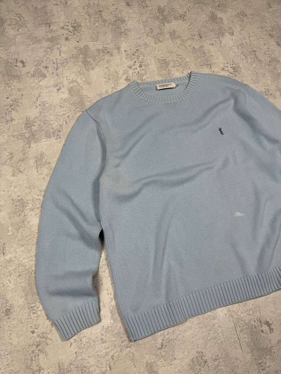 Yves Saint Laurent Vintage Yves Saint Laurent Y2K Blue Knit Sweater Size US L / EU 52-54 / 3 - 2 Thumbnail