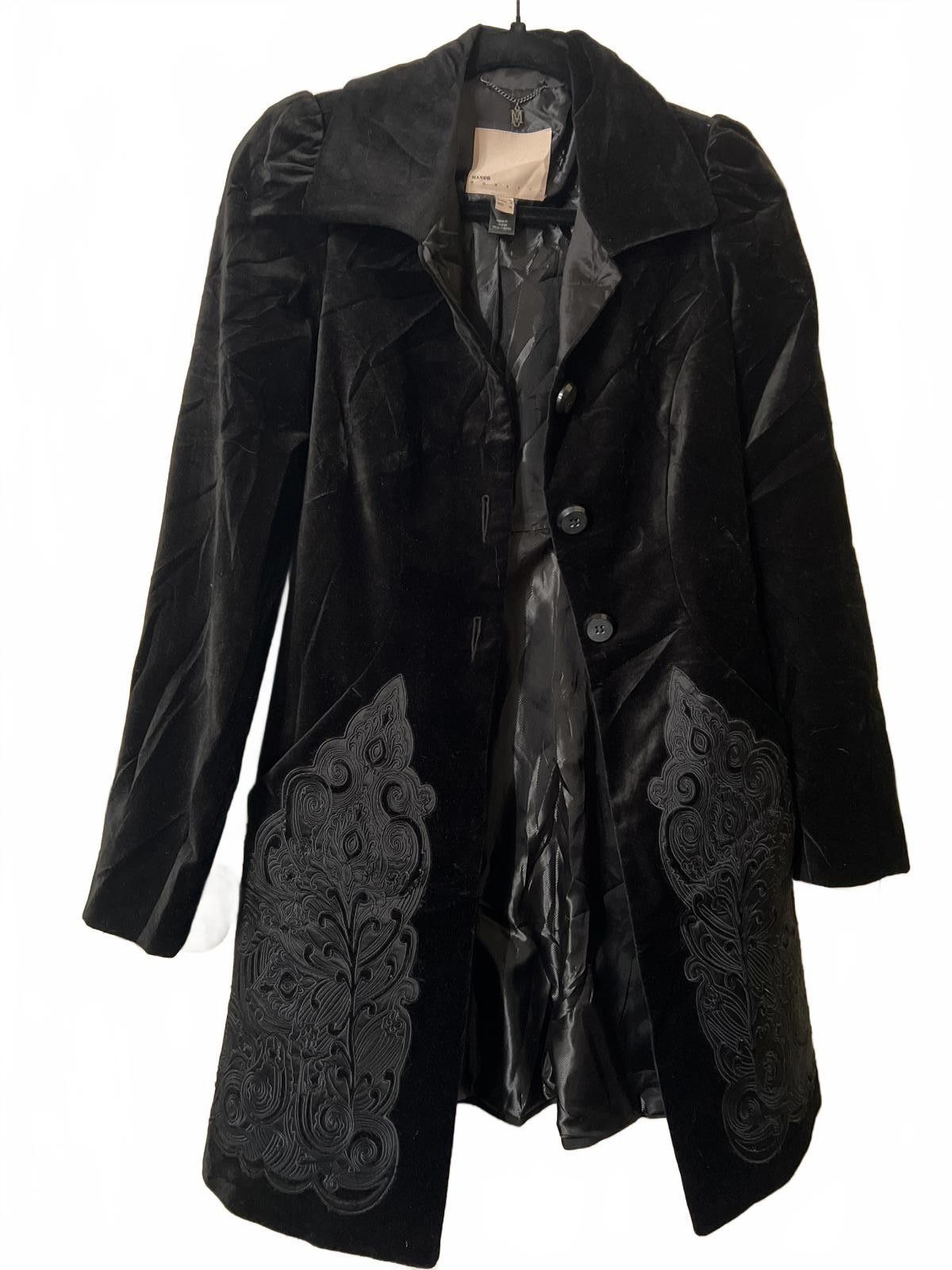 Mango Mango Moments Embroidered Velvet Coat S victorian goth lux Size S / US 4 / IT 40 - 3 Thumbnail