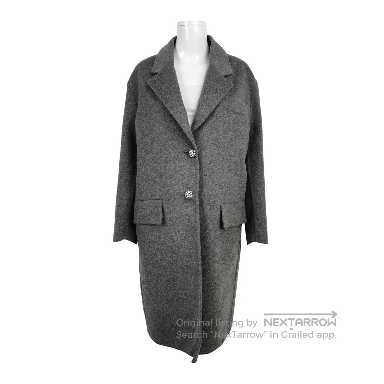 Prada Prada Gray Wool Blend Single-Breasted Coat . Size US S / EU 44-46 / 1 - 1 Thumbnail