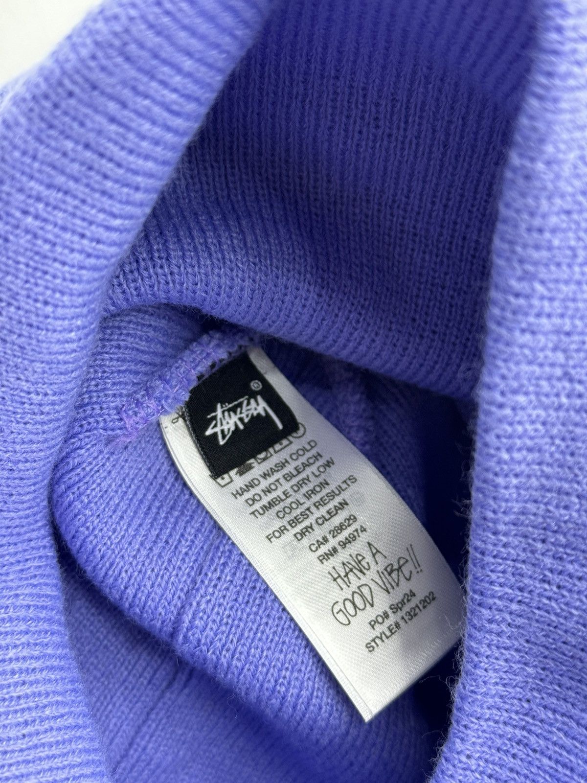 Stussy Stussy Stitch Logo Skullcap Beanie Lavender Size ONE SIZE - 3 Thumbnail
