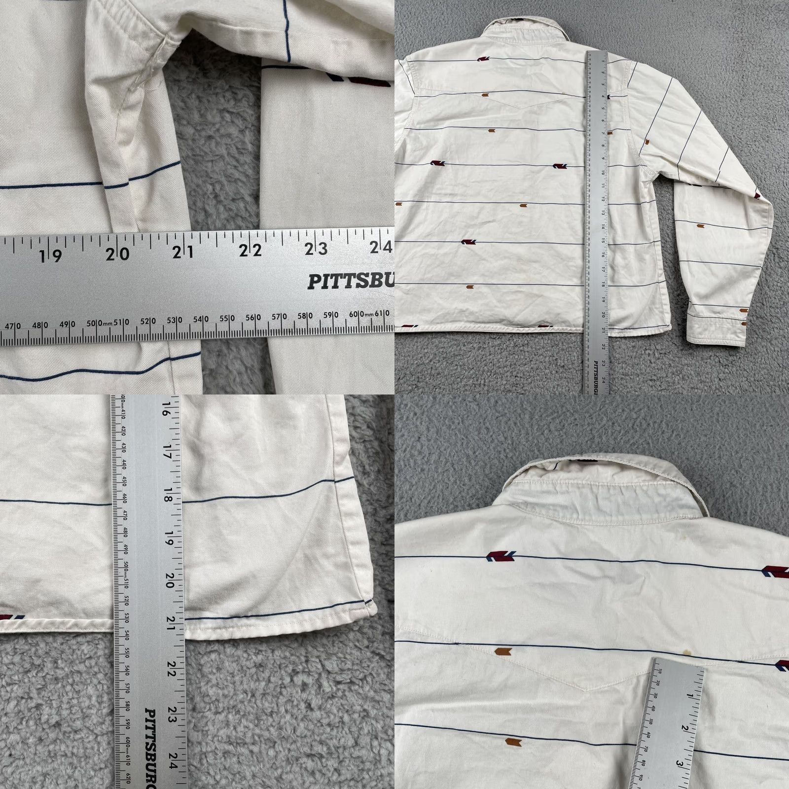 Wrangler VINTAGE Wrangler Women’s Long Sleeve Button-Up Shirt White Western Arrows L Women’s Regular Cotton Size L / US 10 / IT 46 - 10 Thumbnail
