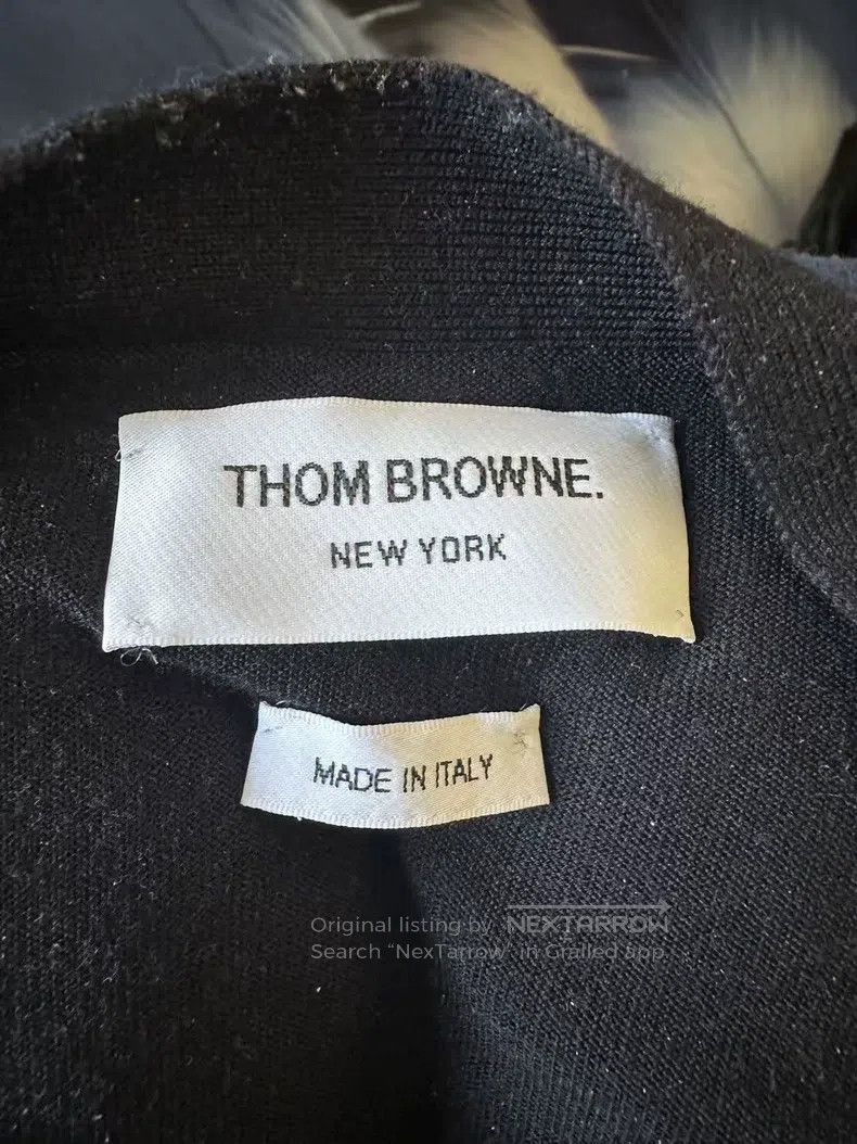 Thom Browne Thom Browne Wool Knit Cardigan Dark Blue Size US XL / EU 56 / 4 - 5 Thumbnail