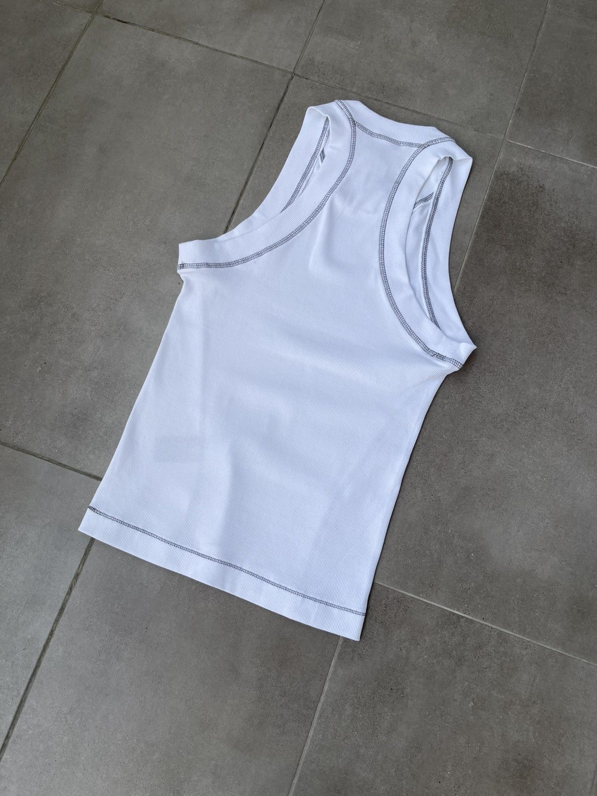 Saul Nash !DS! SS23 Saul Nash White Overlock Stitch Tank Top Size US M / EU 48-50 / 2 - 11 Thumbnail