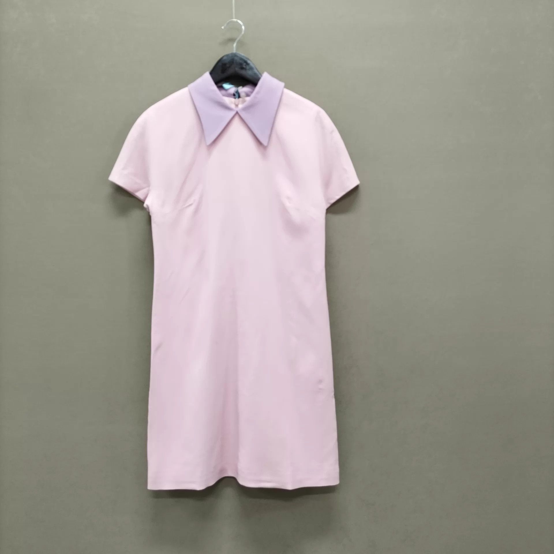 Miu Miu MIU MIU 99N CB Lapel Pink Purple Short-Sleeve Dress 38 Size XS / US 0-2 / IT 36-38 - 1 Thumbnail