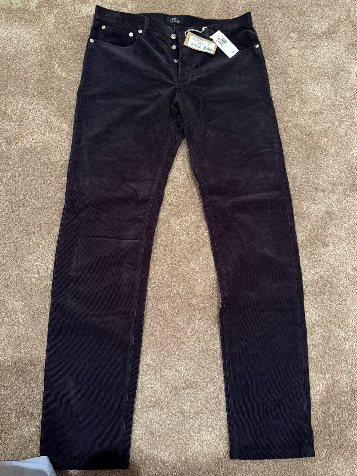 A.P.C. Dark Blue/Black Corduroy APC Pants Size US 31 - 1 Thumbnail