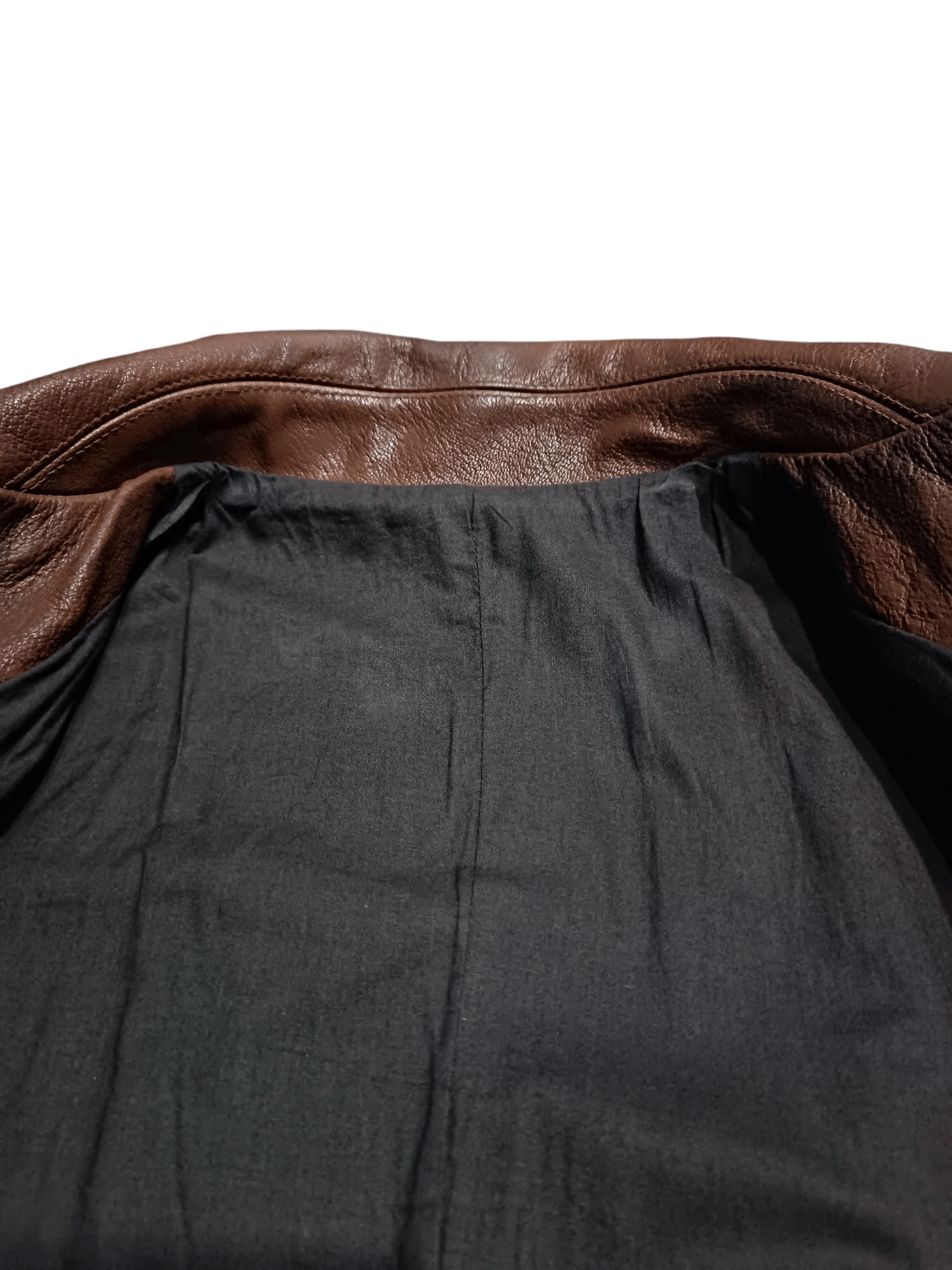 Leather × Other Brown Leather Combine Polyester Peacoat Double Breasted Size US L / EU 52-54 / 3 - 14 Thumbnail
