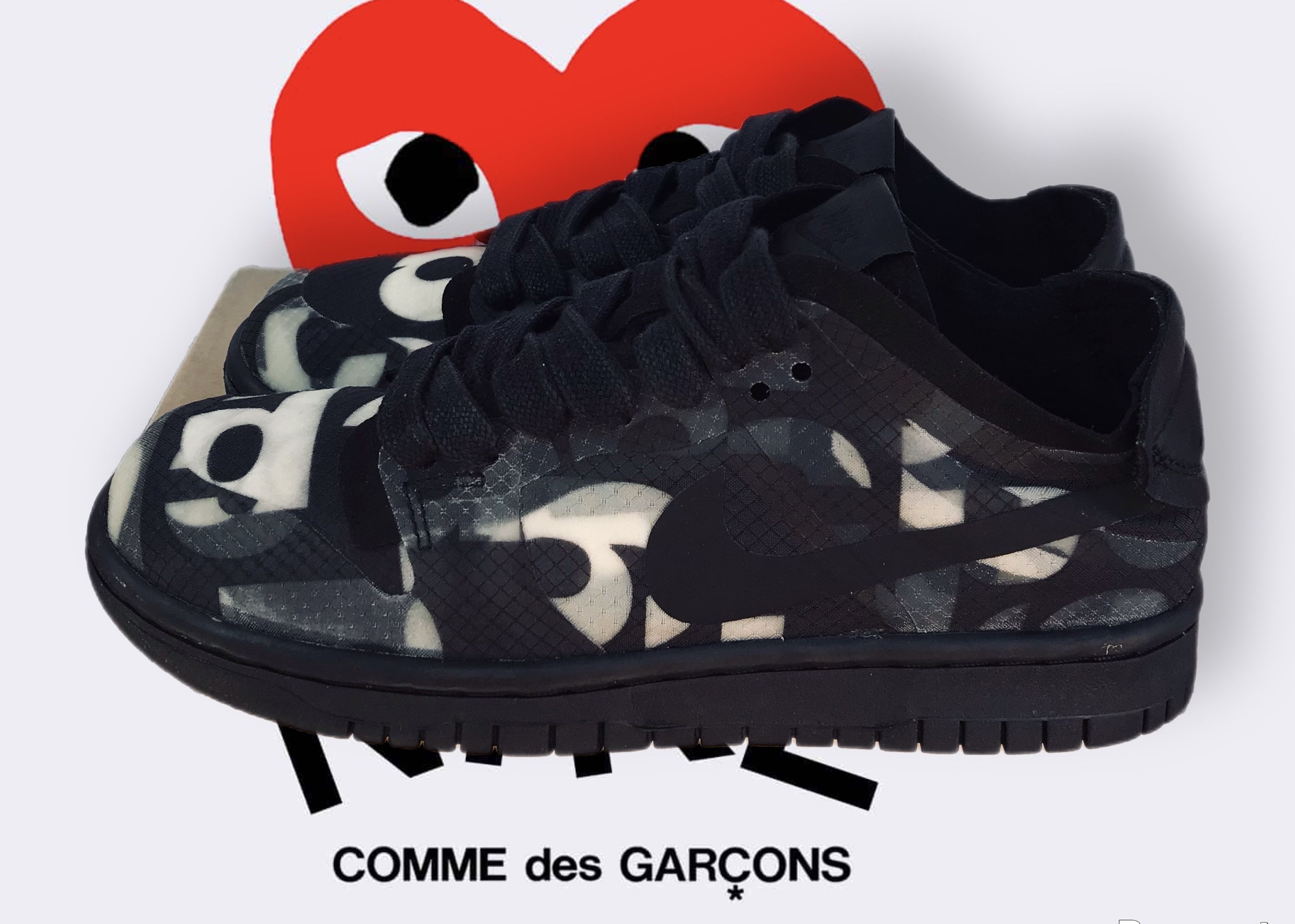 Comme des Garcons × Nike Nike Dunk Low x Comme des Garçons Monogram CZ2675-001 CDG Size US 5 / IT 35 - 3 Thumbnail