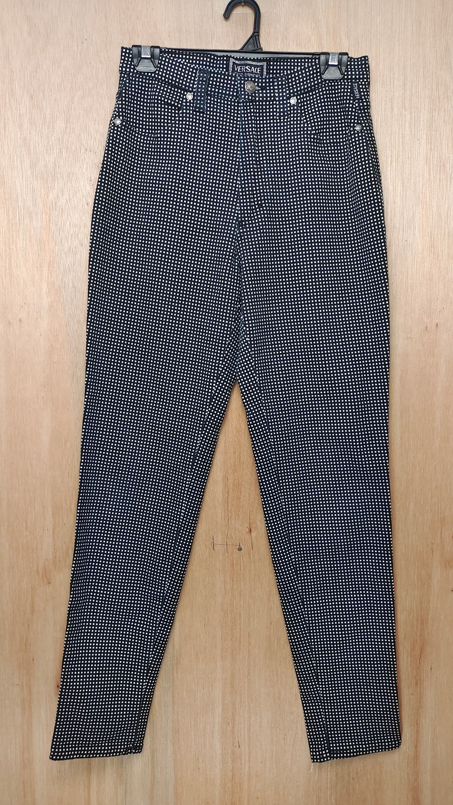 If Six Was Nine × Versace × Vintage VINTAGE VERSACE HIGH WAIST BLACK DENIM SKINNY JEANS Size 28" / US 6 / IT 42 - 1 Thumbnail