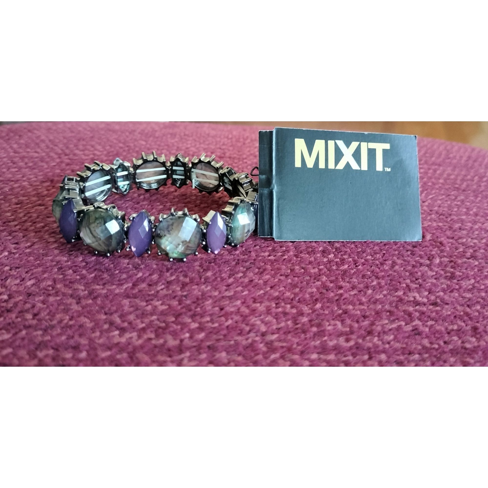 Other Mixit Stretch Bracelet Purple Silver Beads One Size Jewelry Size ONE SIZE - 8 Thumbnail