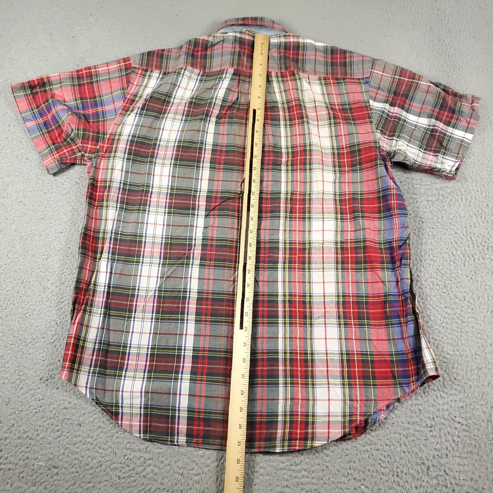 Tommy Hilfiger Tommy Hilfiger Shirt Mens Medium Red Blue Plaid Casual Button Up Short Sleeve Size US M / EU 48-50 / 2 - 3 Thumbnail