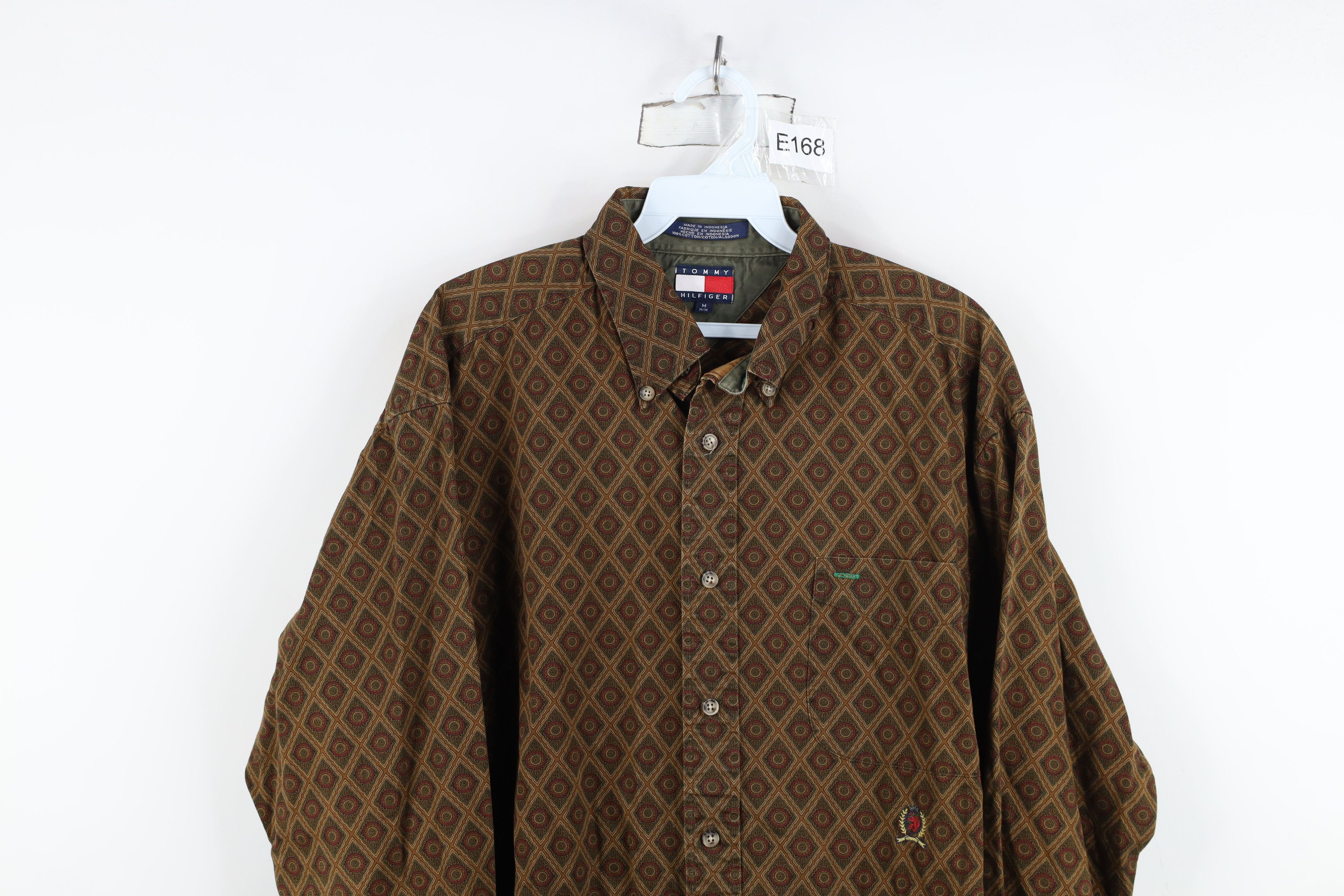 Tommy Hilfiger Vintage 90s Tommy Hilfiger Tone Geometric Button Down Shirt Size US M / EU 48-50 / 2 - 2 Thumbnail