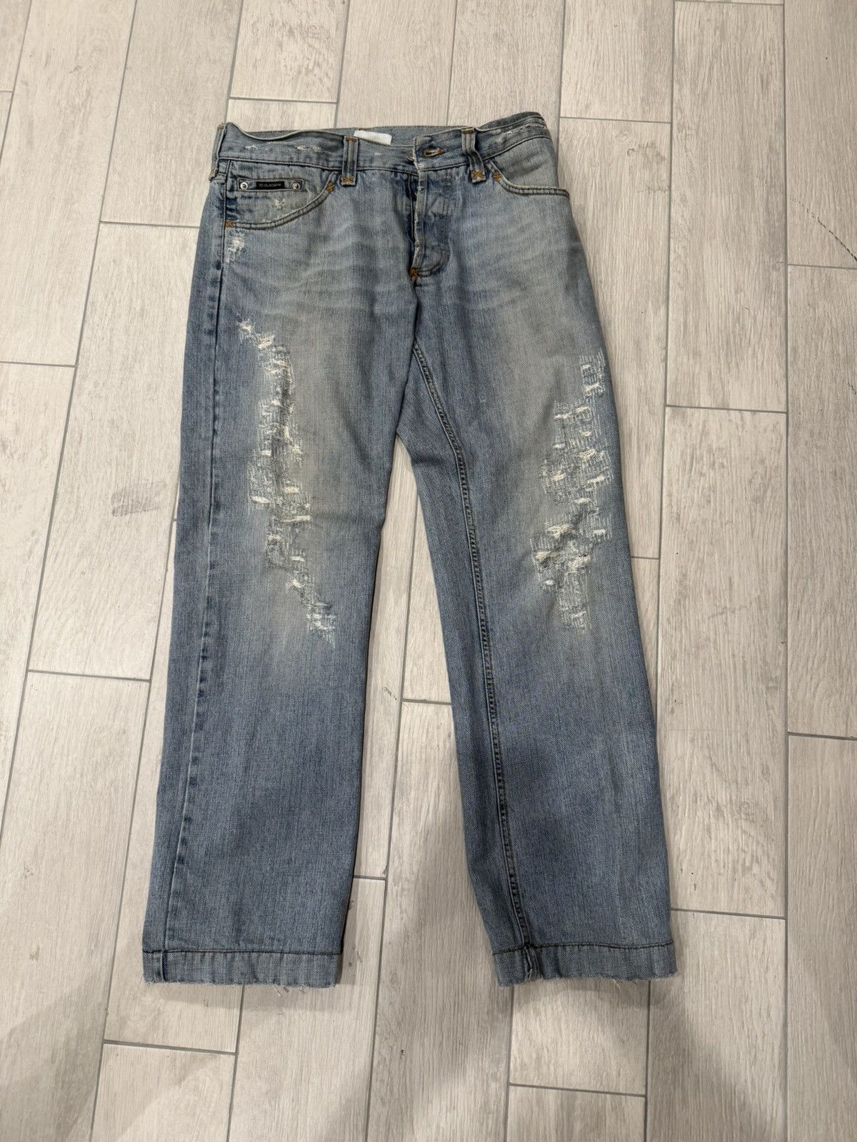 Dolce & Gabbana Dolce & Gabbana Vintage Distressed Washed Denim Size US 34 / EU 50 - 1 Thumbnail