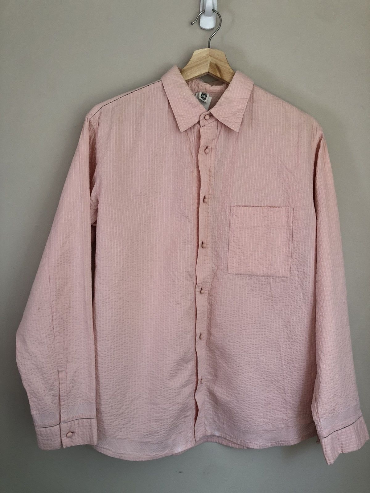 image of Homme Plisse Issey Miyake x Issey Miyake Vintage Issey Miyake Haat Woven India Cotton Textured Shir