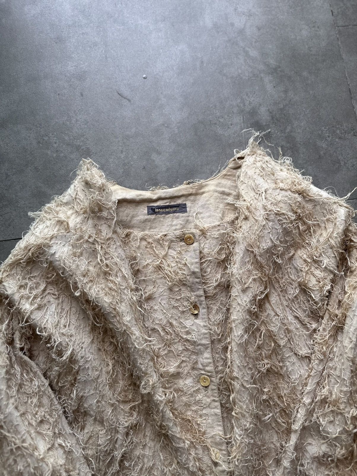 Issey Miyake 1980s ISSEY MIYAKE TEXTURED LINEN JACKET Size US M / EU 48-50 / 2 - 5 Thumbnail