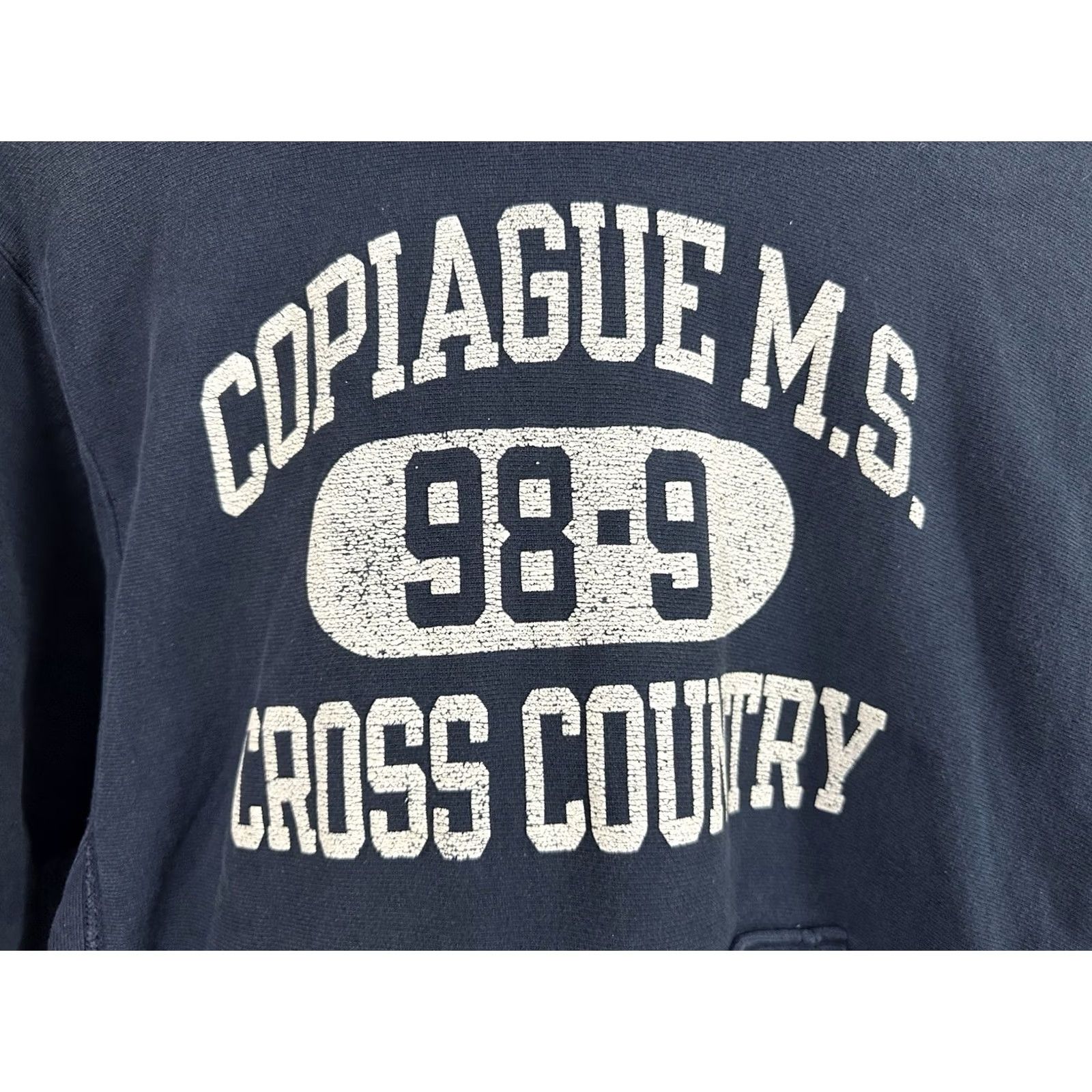Champion VTG 90s Copiague MS Cross Country Champion Champion Hoodie Sweatshirt Size M Blue Mens Pullover Size US M / EU 48-50 / 2 - 4 Thumbnail