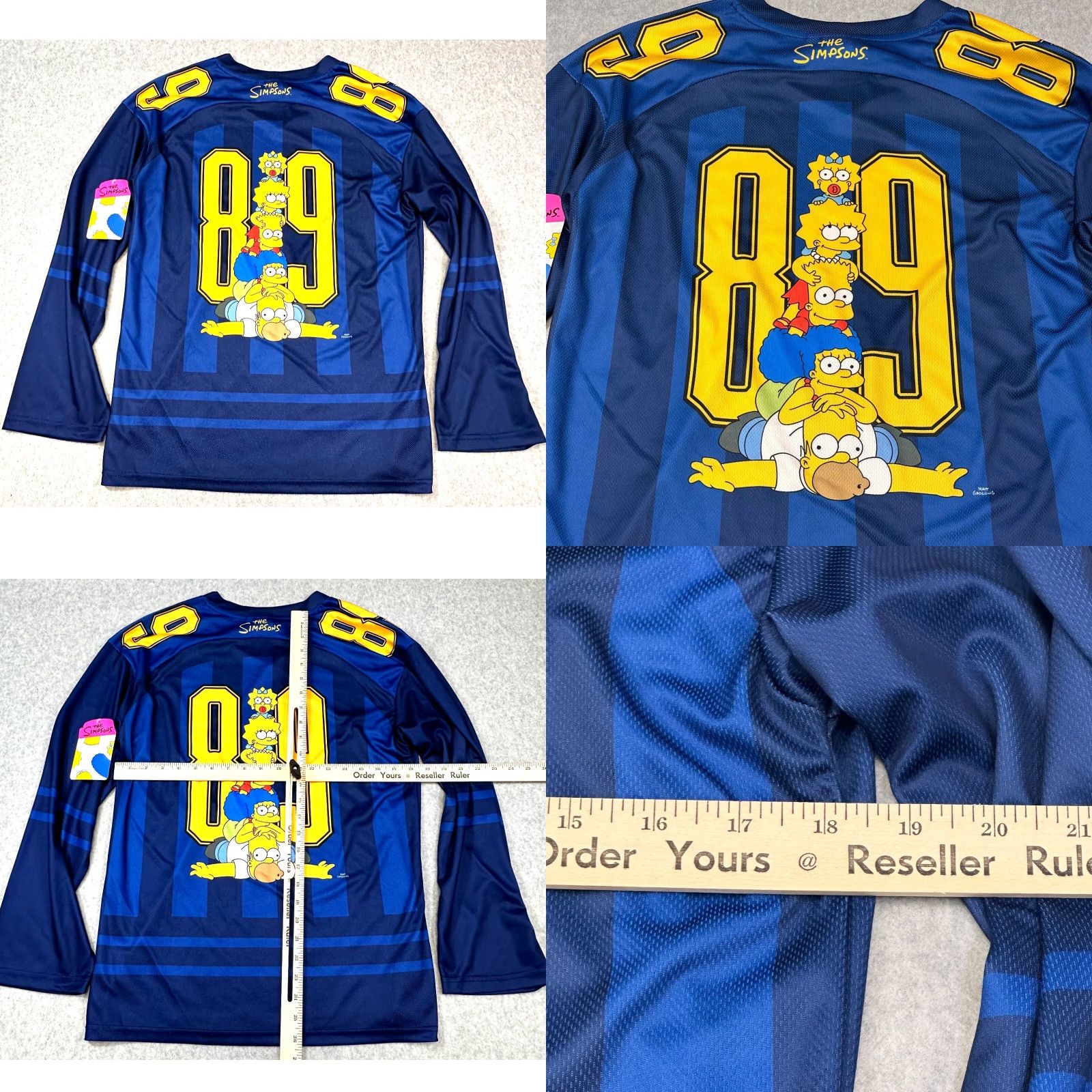 Vintage The Simpsons Hockey Jersey Adult XS Double-Sided AOP Bart Homer Marge NWT Size US XS / EU 42 / 0 - 8 Thumbnail