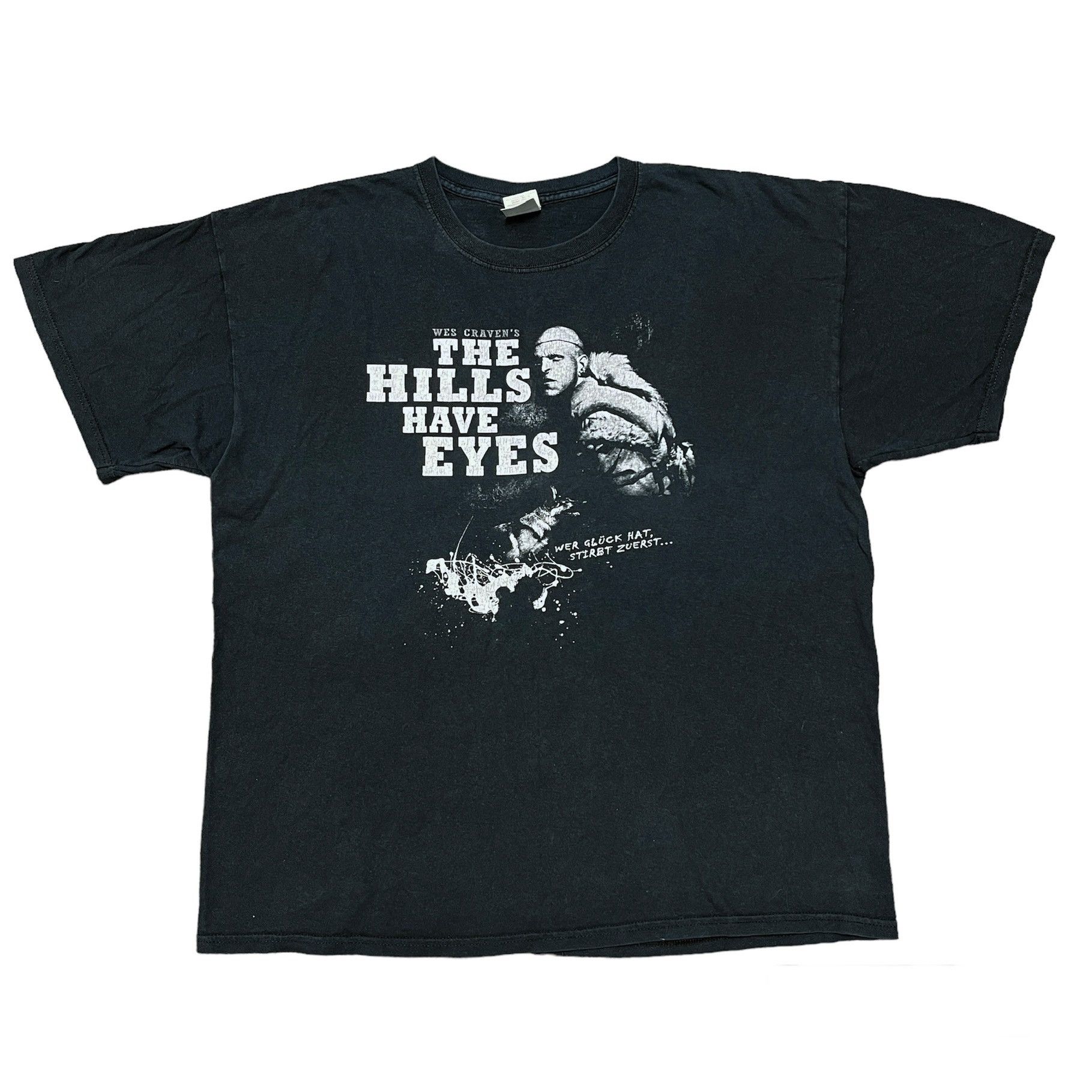 image of Expert Horror x Movie 00S The Hills Have Eyes Vintage Horror Movie T Shirt in Black, Men's (Size XL