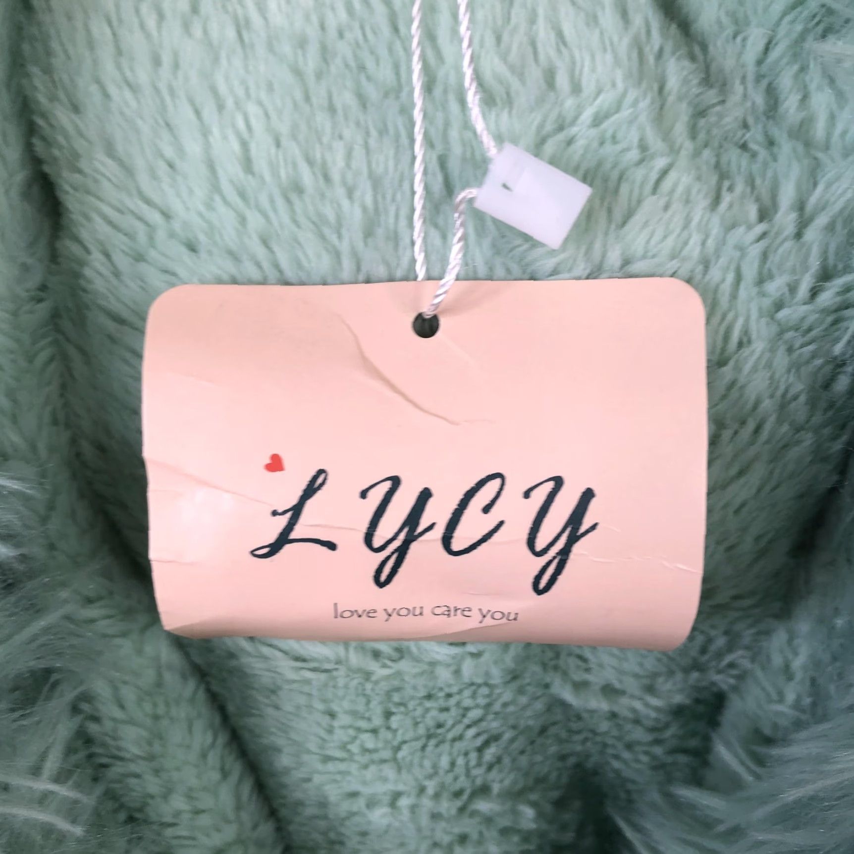 Vintage LYCY Robe Womens S/M Green Faux Fur Trim Hooded Plush Fleece Lounge Cozy Bath Size ONE SIZE - 6 Thumbnail